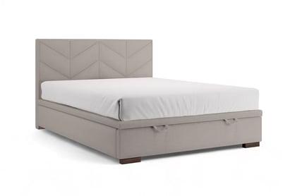 Boxspring posteľ Lindi 160x200 S vnútorným úložným priestorom- Hnedý šenil Perfect Harmony 04 / nožičky Venge 