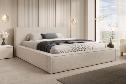  Posteľ čalúnená Nirello 180x200 S vnútorným úložným priestorom- Béžová bukla Quelle 03  Posteľ čalúnená Nirello 180x200 S vnútorným úložným priestorom- Béžová bukla Quelle 03