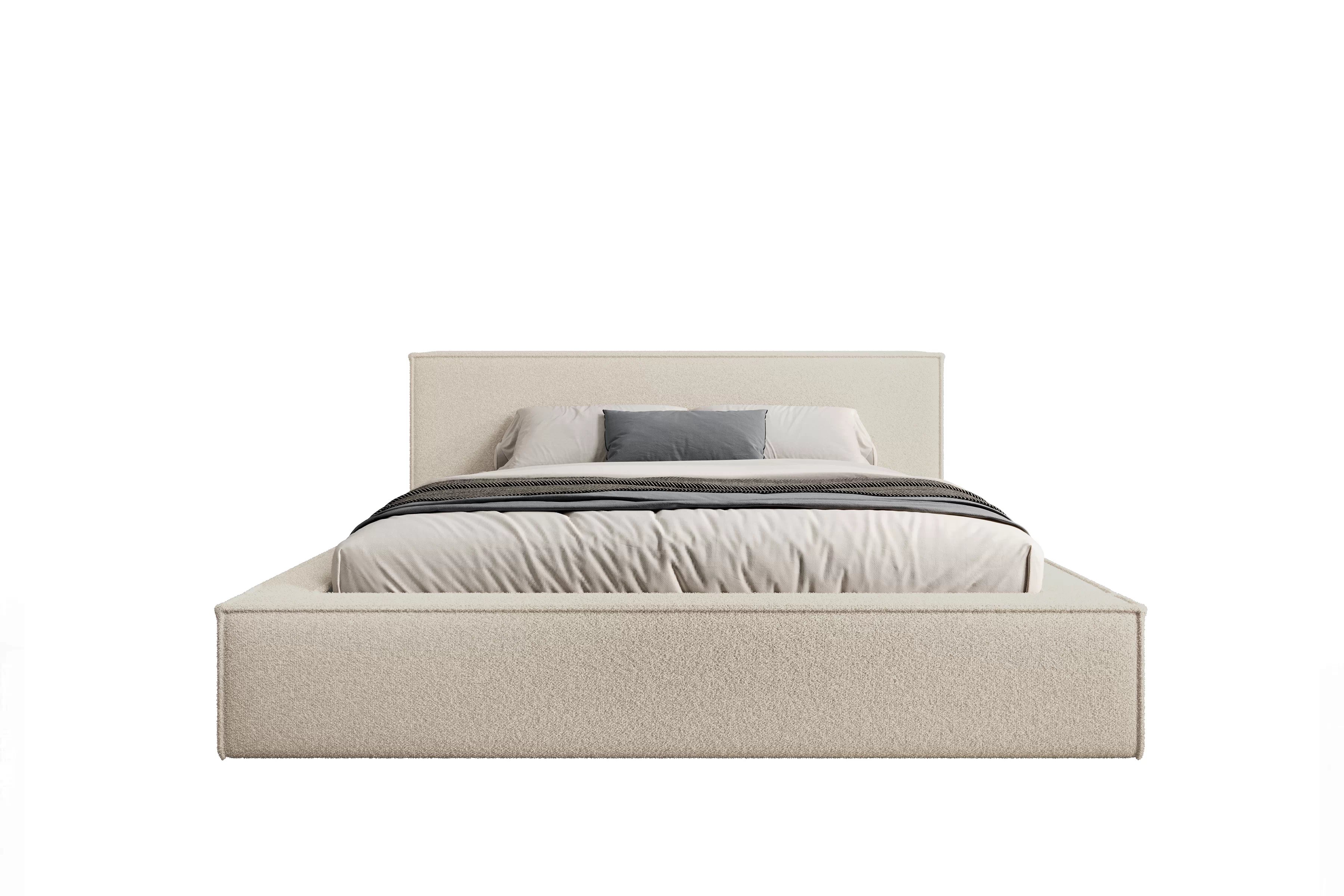  Posteľ čalúnená Nirello 180x200 S vnútorným úložným priestorom- Béžová bukla Quelle 03  Posteľ čalúnená Nirello 180x200 S vnútorným úložným priestorom- Béžová bukla Quelle 03