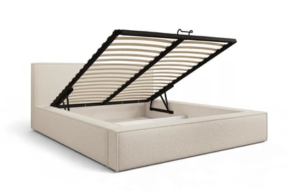  Posteľ čalúnená Nirello 180x200 S vnútorným úložným priestorom- Béžová bukla Quelle 03  Posteľ čalúnená Nirello 180x200 S vnútorným úložným priestorom- Béžová bukla Quelle 03