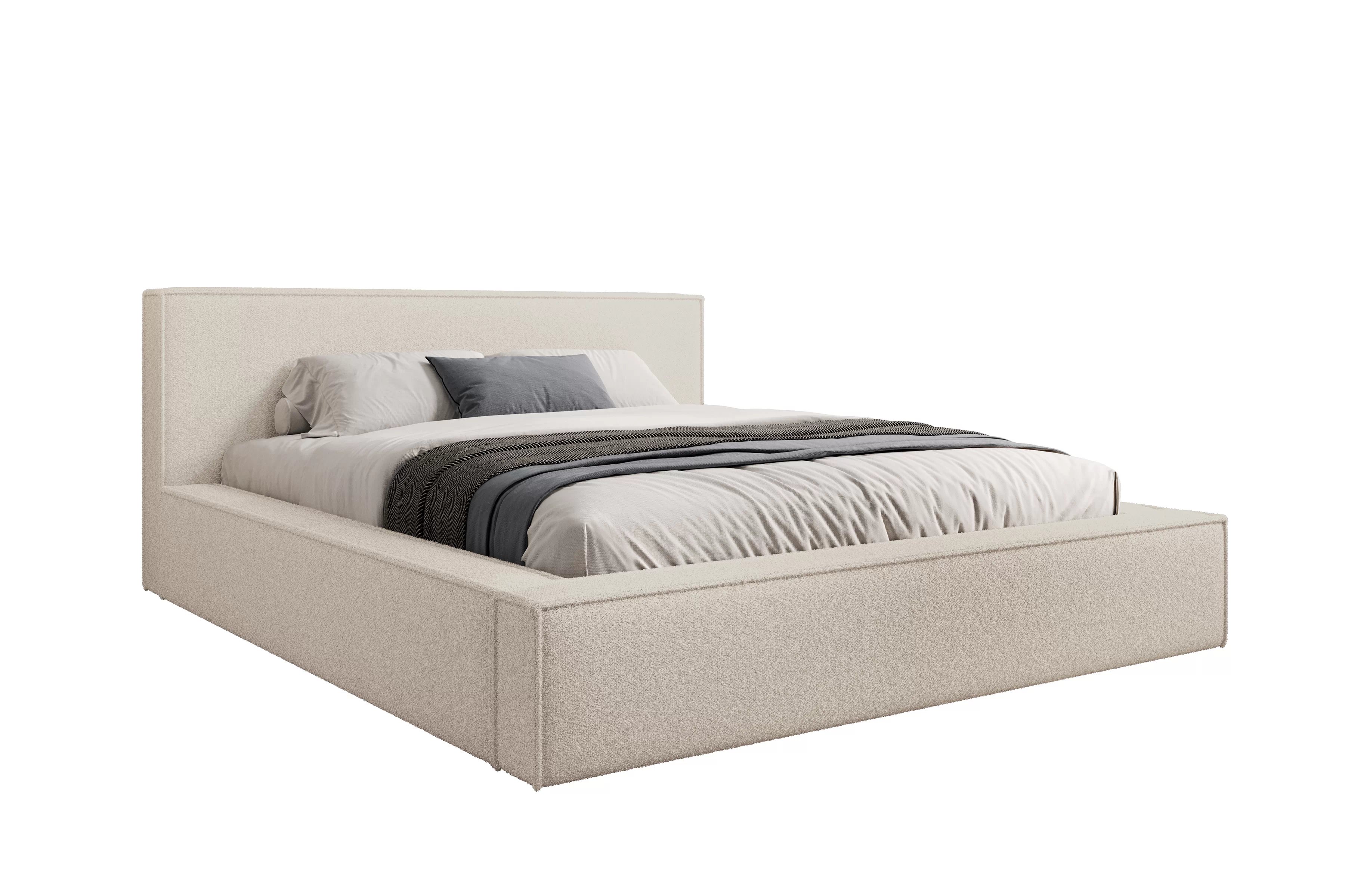  Posteľ čalúnená Nirello 180x200 S vnútorným úložným priestorom- Béžová bukla Quelle 03  Posteľ čalúnená Nirello 180x200 S vnútorným úložným priestorom- Béžová bukla Quelle 03