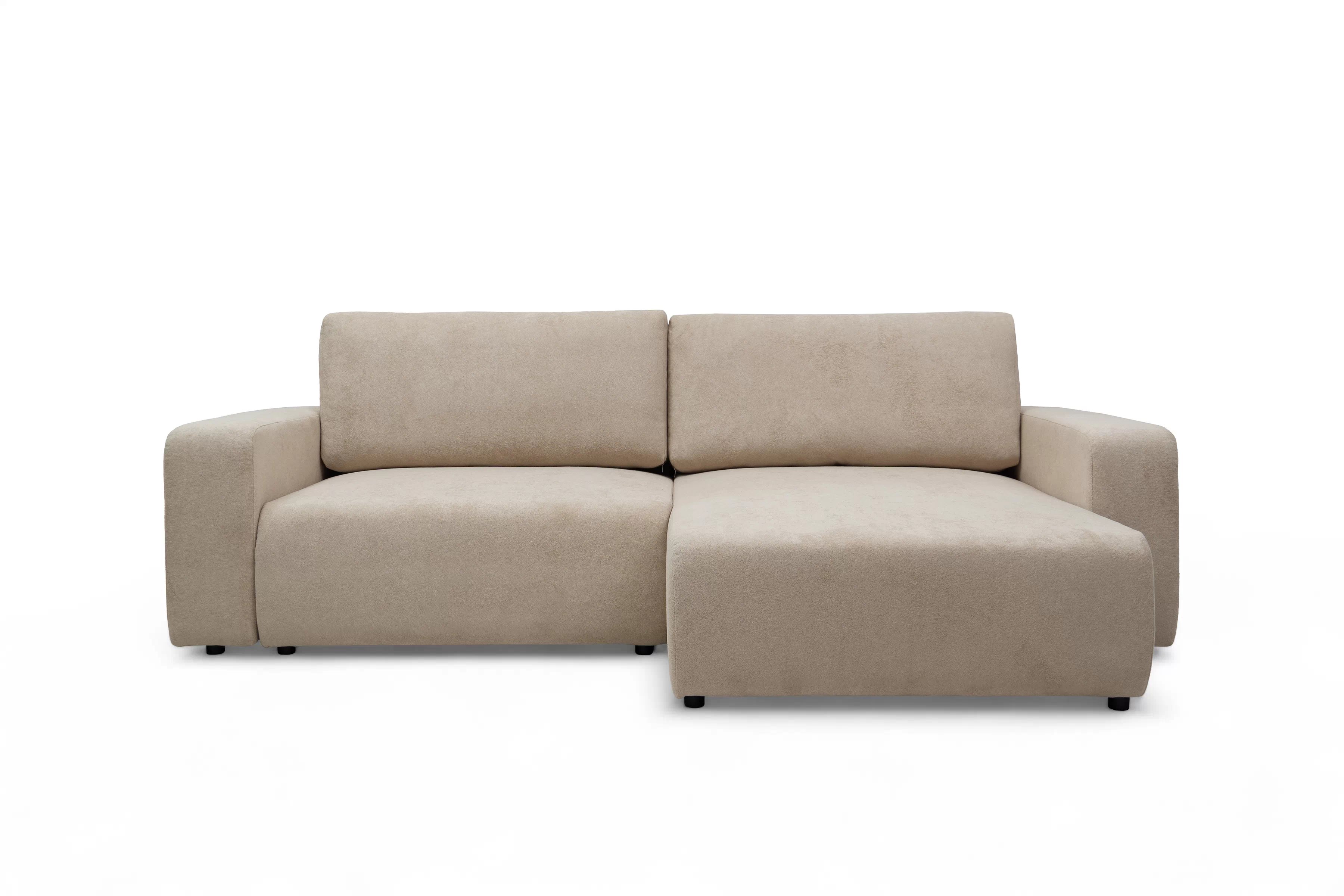 Rozkládací rohová sedací souprava Avia L - béžová Gerra 105  Rohová sedací souprava Avia Maxi rozkládací uniwersalny prawo/levá - béžová boucle Gerra 105