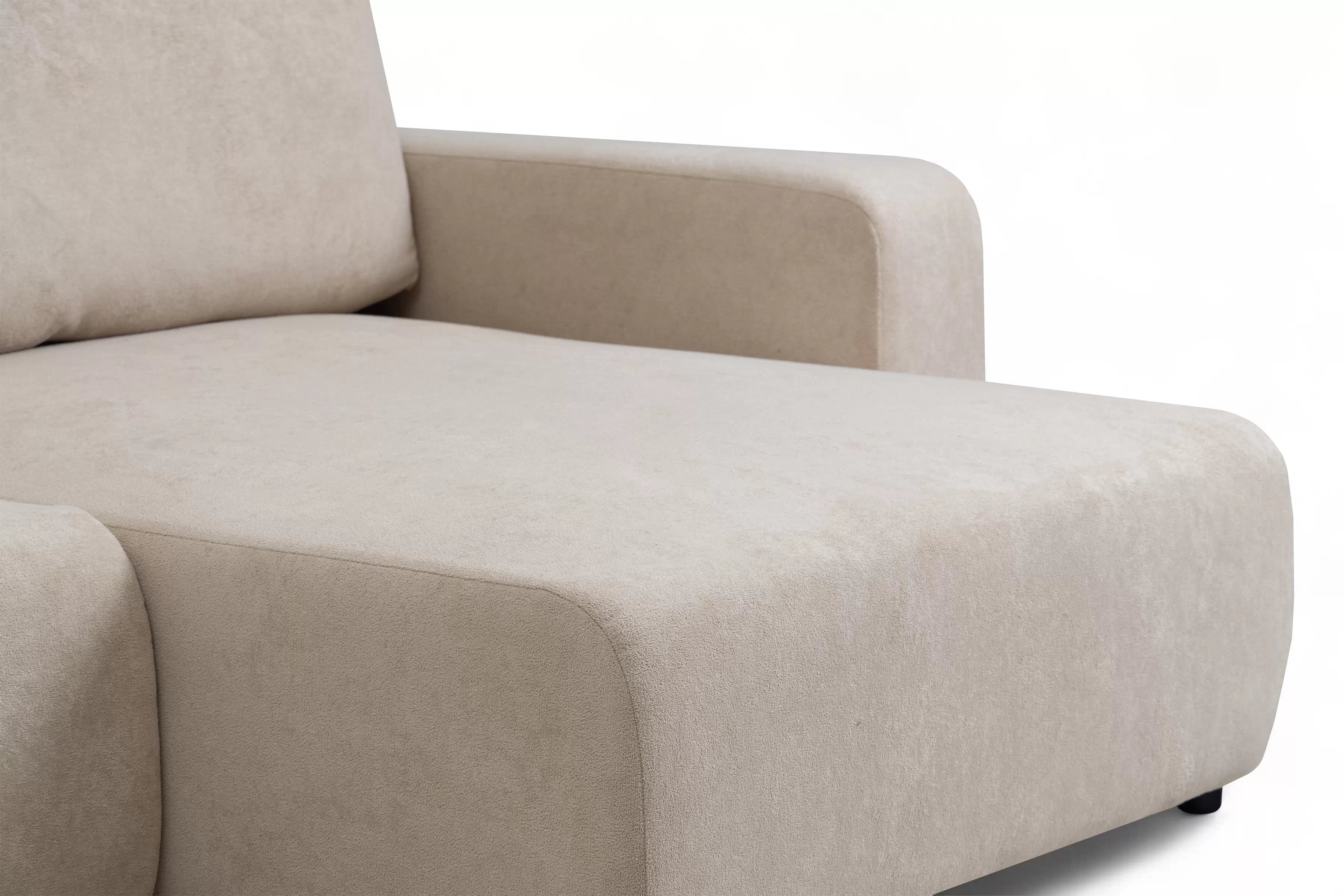 Rozkládací rohová sedací souprava Avia L - béžová Gerra 105  Rohová sedací souprava Avia Maxi rozkládací uniwersalny prawo/levá - béžová boucle Gerra 105