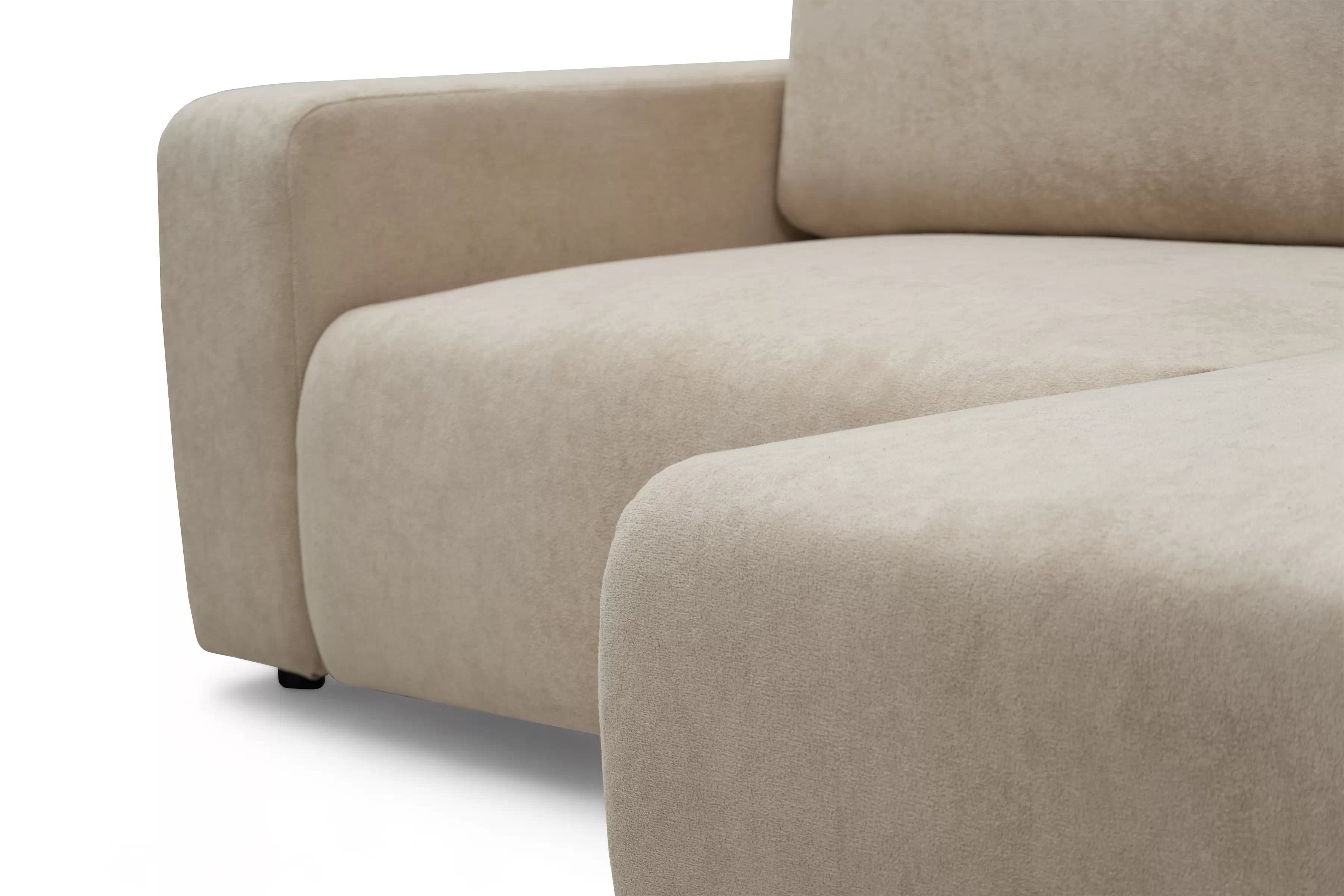 Rozkládací rohová sedací souprava Avia L - béžová Gerra 105  Rohová sedací souprava Avia Maxi rozkládací uniwersalny prawo/levá - béžová boucle Gerra 105