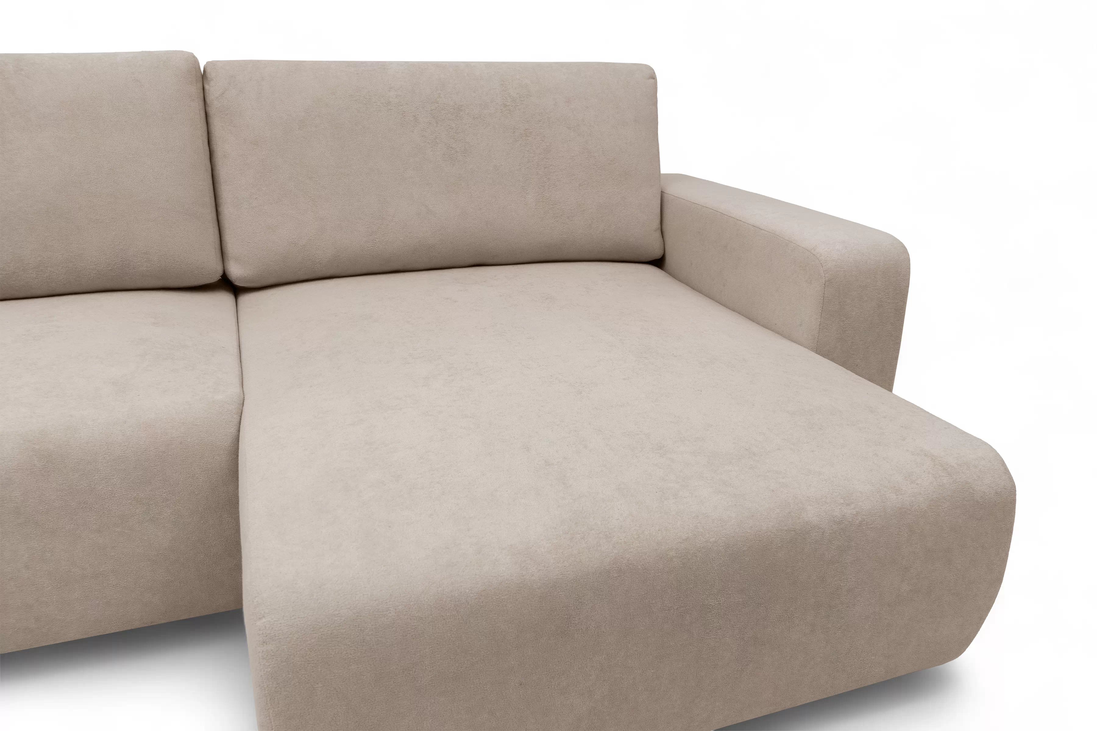 Rozkládací rohová sedací souprava Avia L - béžová Gerra 105  Rohová sedací souprava Avia Maxi rozkládací uniwersalny prawo/levá - béžová boucle Gerra 105