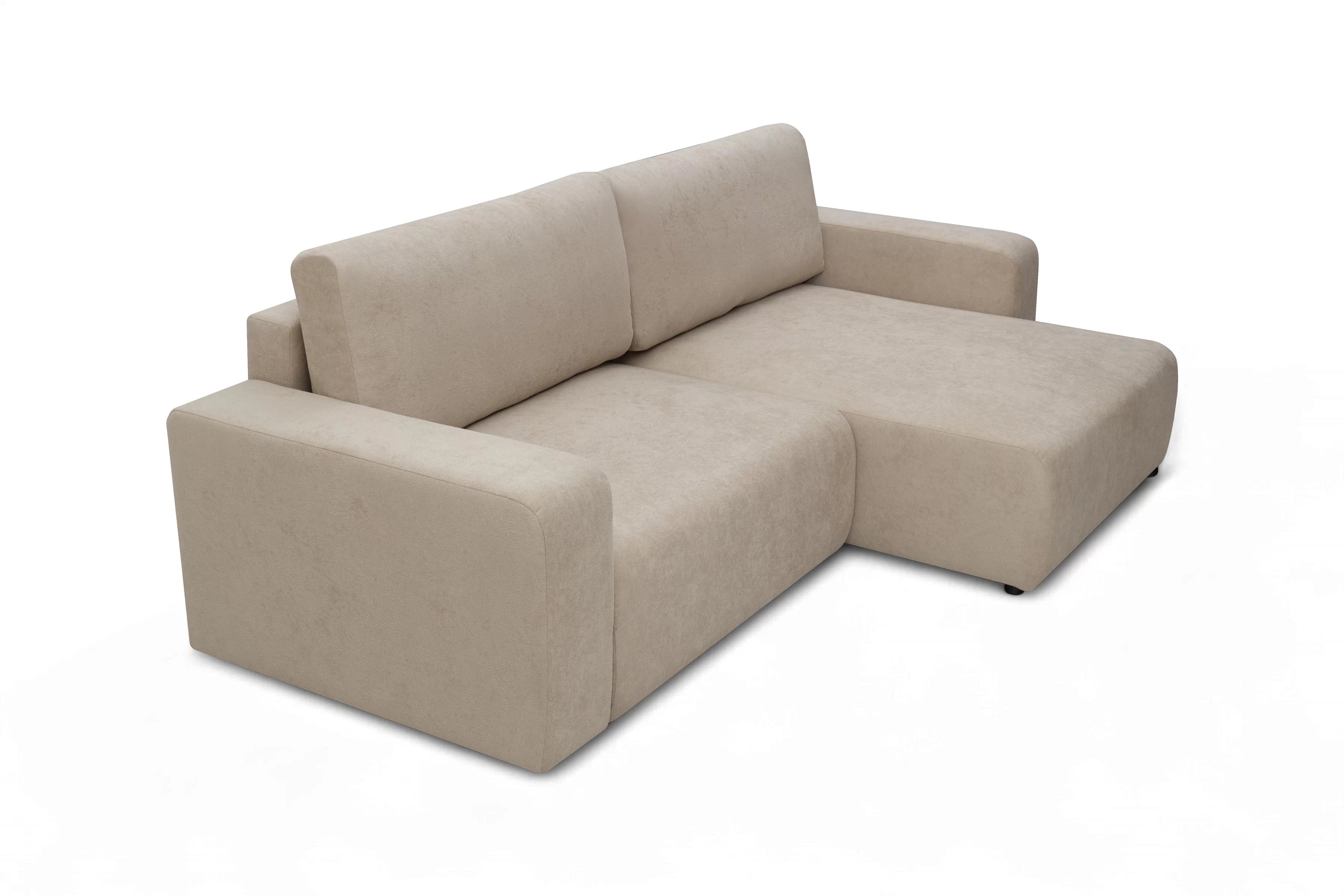 Rozkládací rohová sedací souprava Avia L - béžová Gerra 105  Rohová sedací souprava Avia Maxi rozkládací uniwersalny prawo/levá - béžová boucle Gerra 105