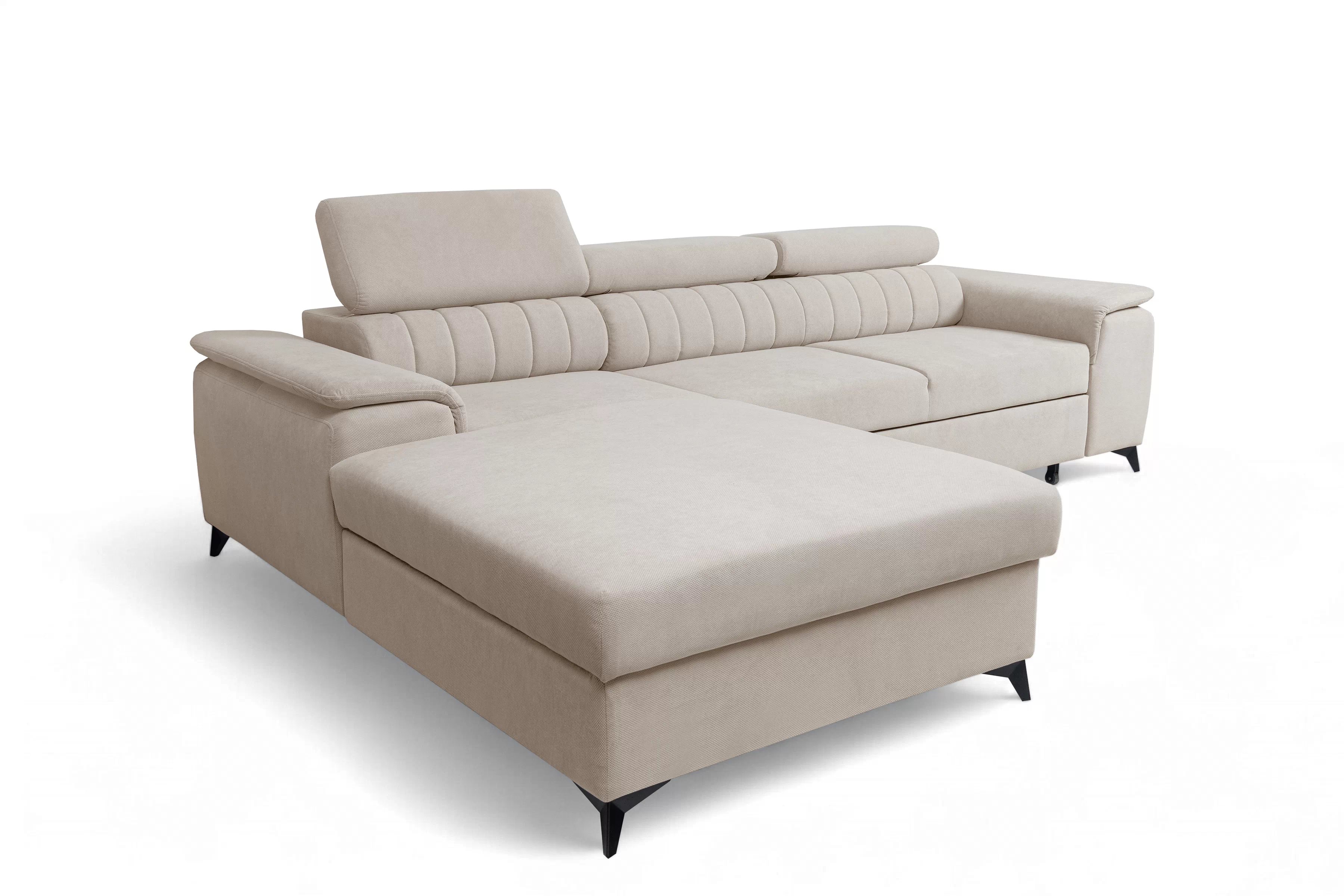 Rozkládací rohová sedací souprava Monrose Mini levá - béžová Pretty 03  Rohová sedací souprava Monrose L II rozkládací levá - béžová plusz Pretty 03 