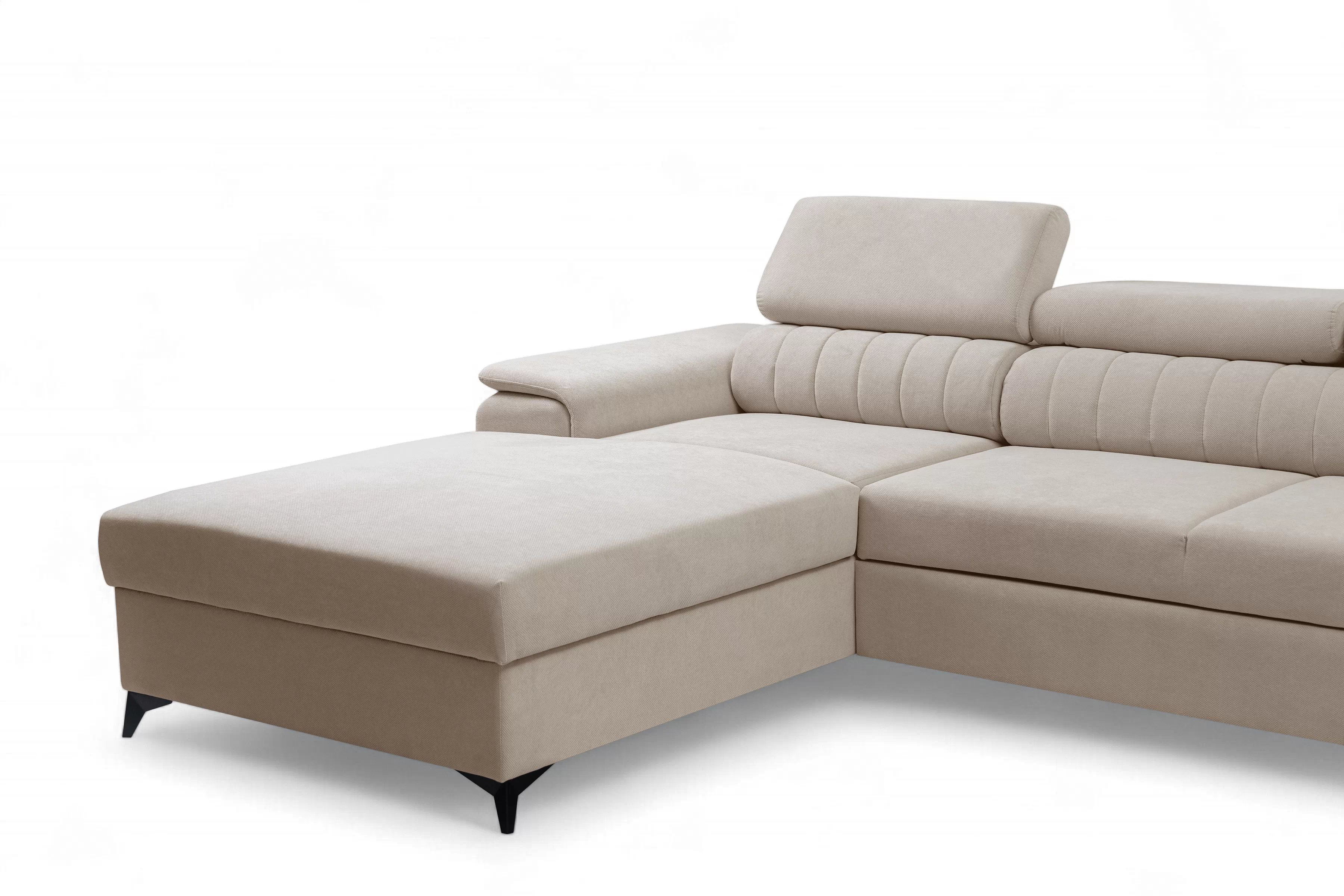 Rozkládací rohová sedací souprava Monrose Mini levá - béžová Pretty 03  Rohová sedací souprava Monrose L II rozkládací levá - béžová plusz Pretty 03 