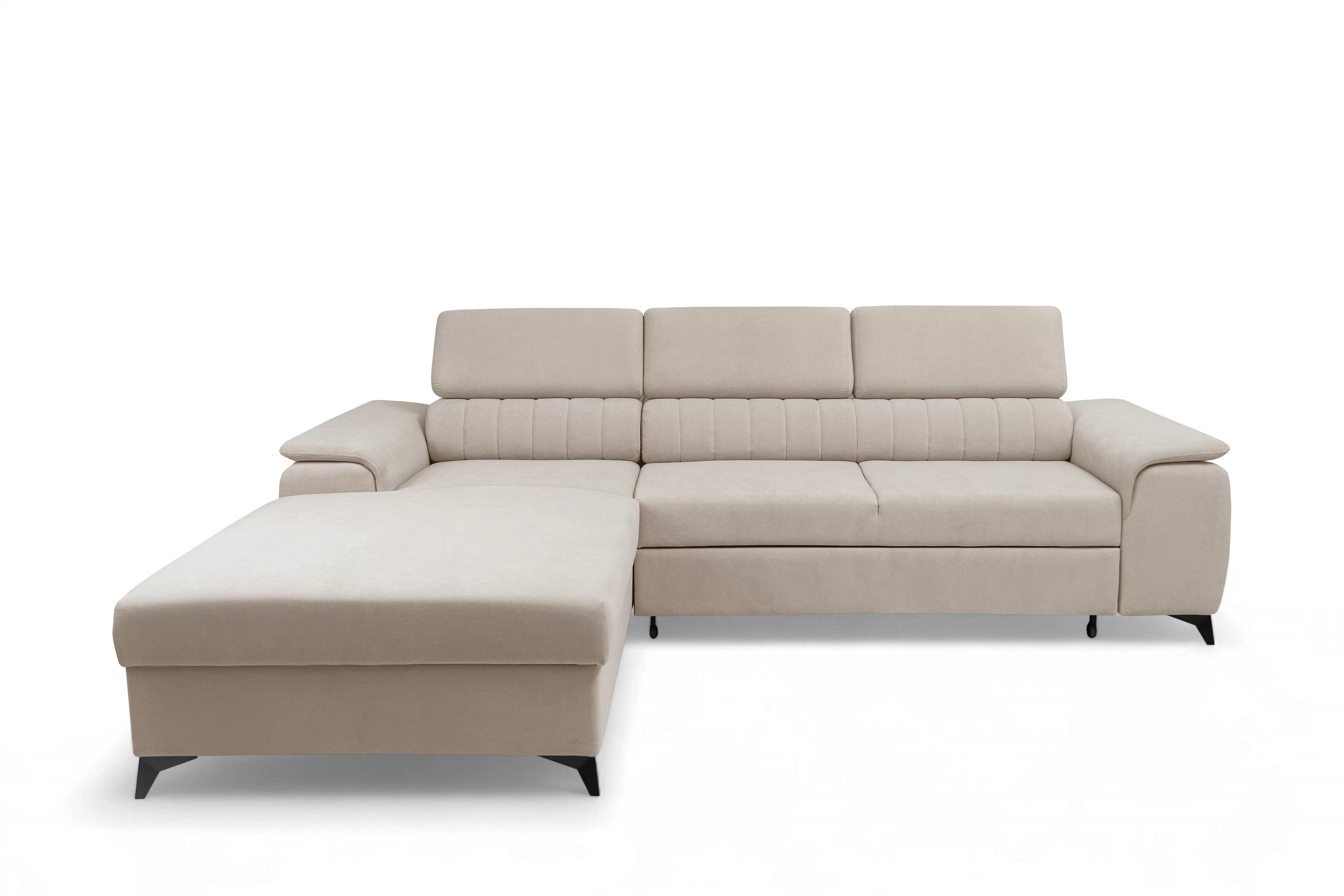 Rozkládací rohová sedací souprava Monrose Mini levá - béžová Pretty 03  Rohová sedací souprava Monrose L II rozkládací levá - béžová plusz Pretty 03 