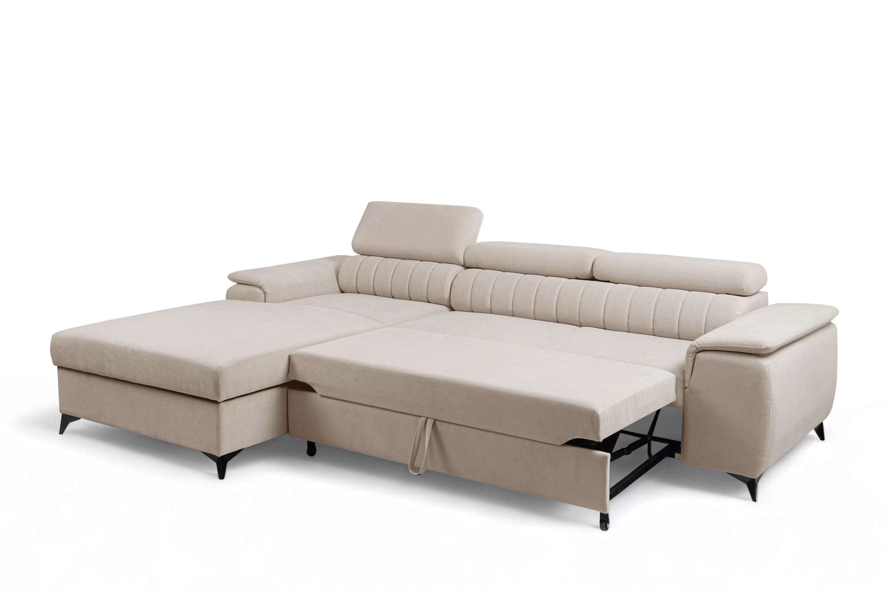 Rozkládací rohová sedací souprava Monrose Mini levá - béžová Pretty 03  Rohová sedací souprava Monrose L II rozkládací levá - béžová plusz Pretty 03 