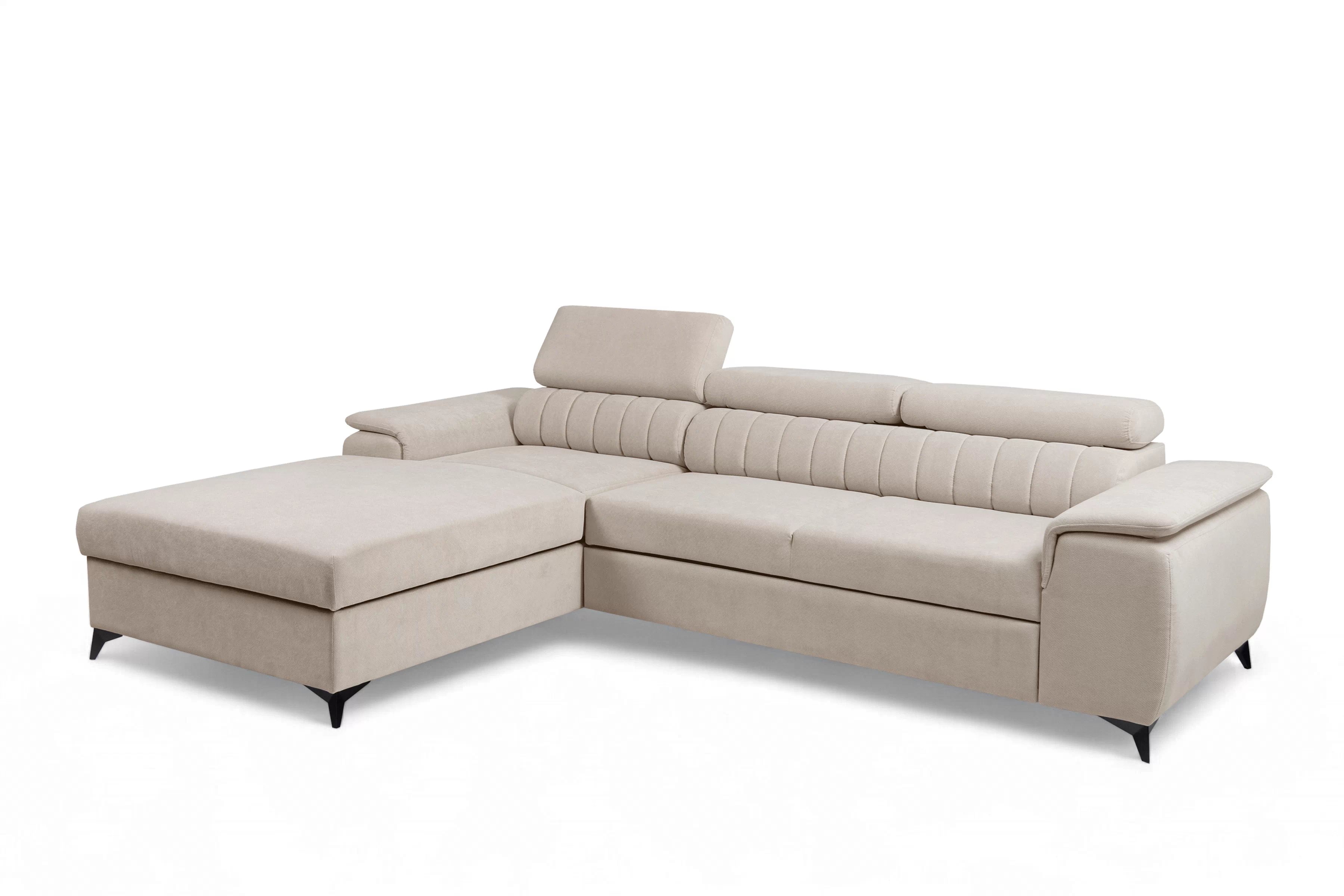 Rozkládací rohová sedací souprava Monrose Mini levá - béžová Pretty 03  Rohová sedací souprava Monrose L II rozkládací levá - béžová plusz Pretty 03 