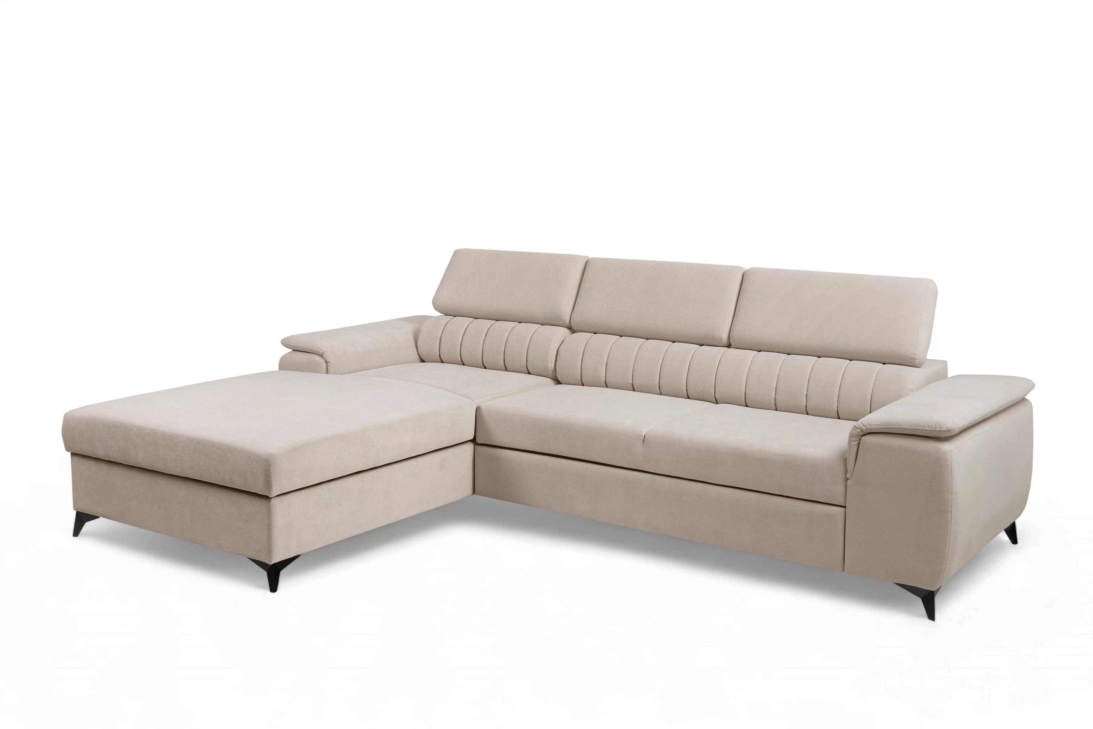 Rozkládací rohová sedací souprava Monrose Mini levá - béžová Pretty 03  Rohová sedací souprava Monrose L II rozkládací levá - béžová plusz Pretty 03 