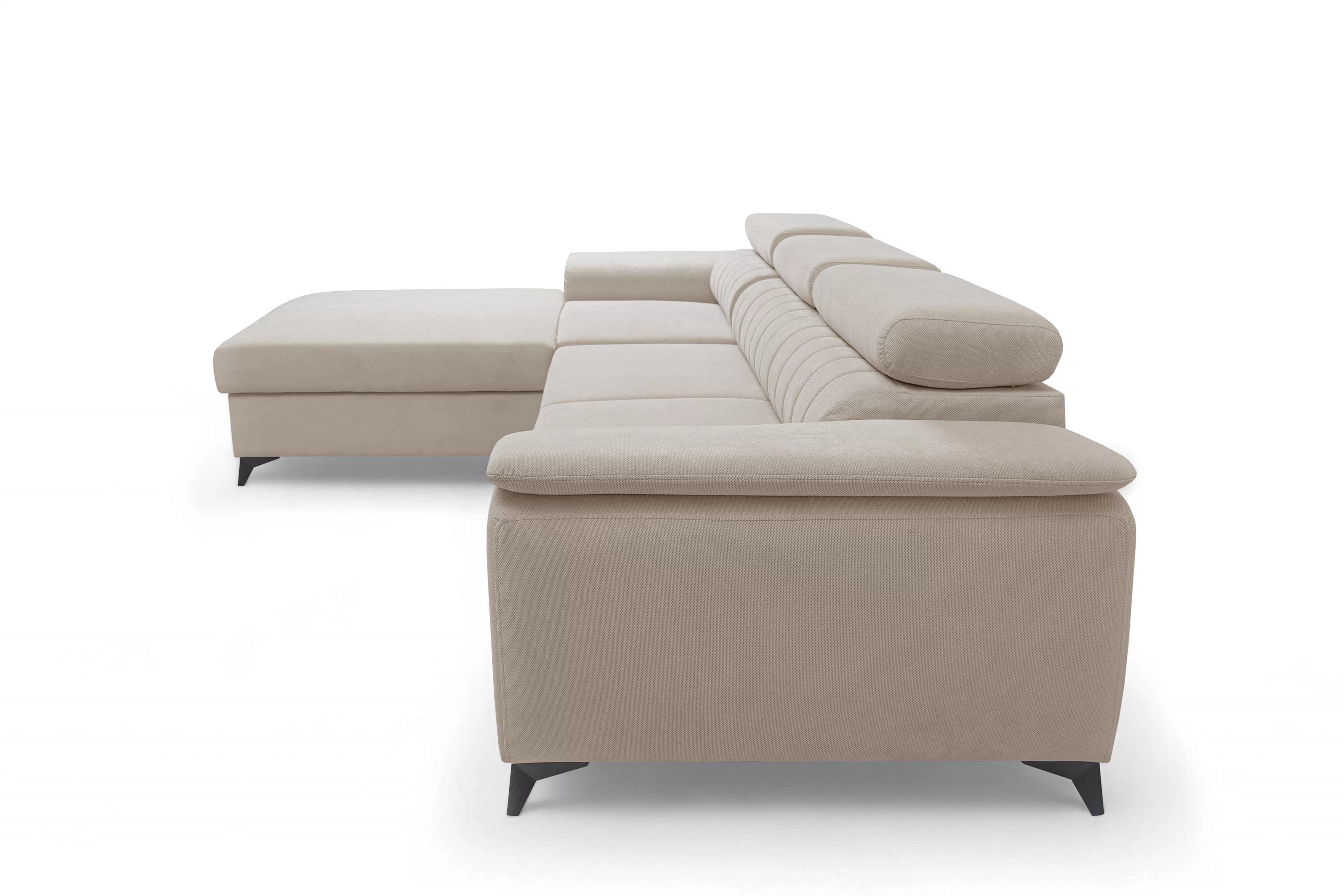 Rozkládací rohová sedací souprava Monrose Mini levá - béžová Pretty 03  Rohová sedací souprava Monrose L II rozkládací levá - béžová plusz Pretty 03 