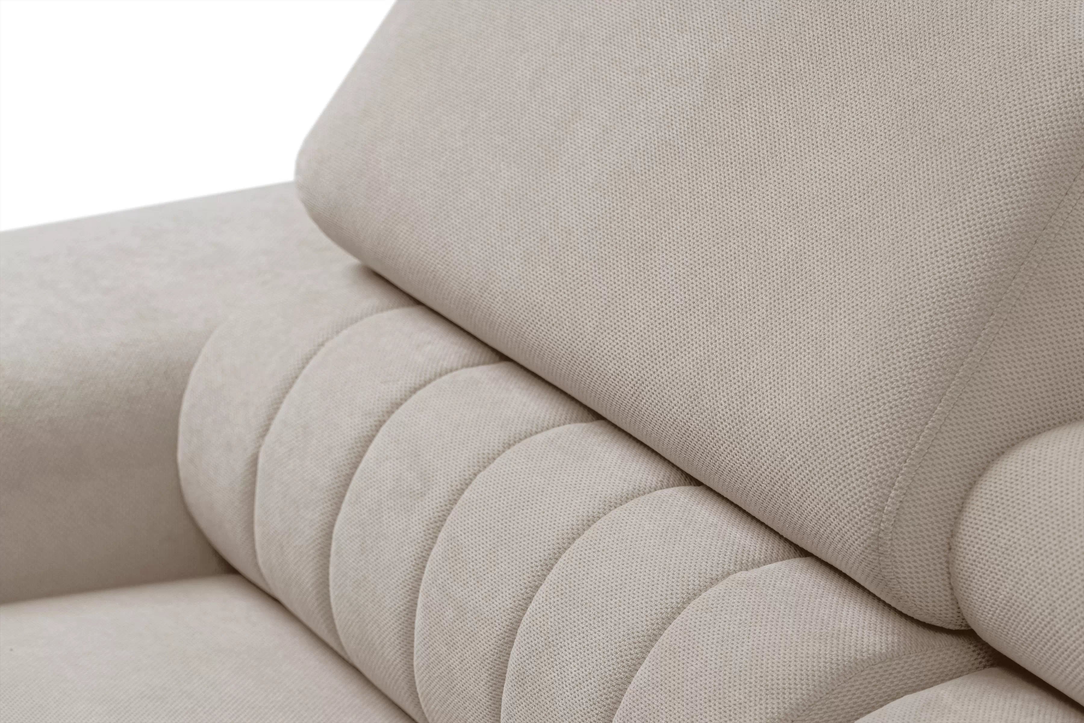 Rozkládací rohová sedací souprava Monrose Mini levá - béžová Pretty 03  Rohová sedací souprava Monrose L II rozkládací levá - béžová plusz Pretty 03 