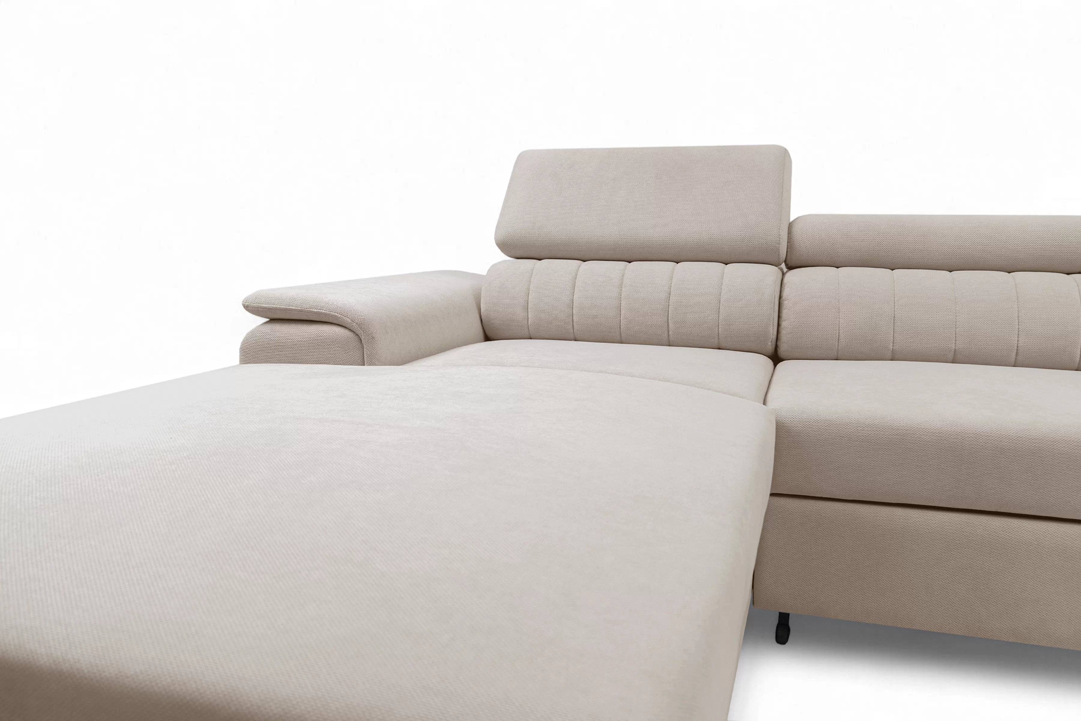 Rozkládací rohová sedací souprava Monrose Mini levá - béžová Pretty 03  Rohová sedací souprava Monrose L II rozkládací levá - béžová plusz Pretty 03 