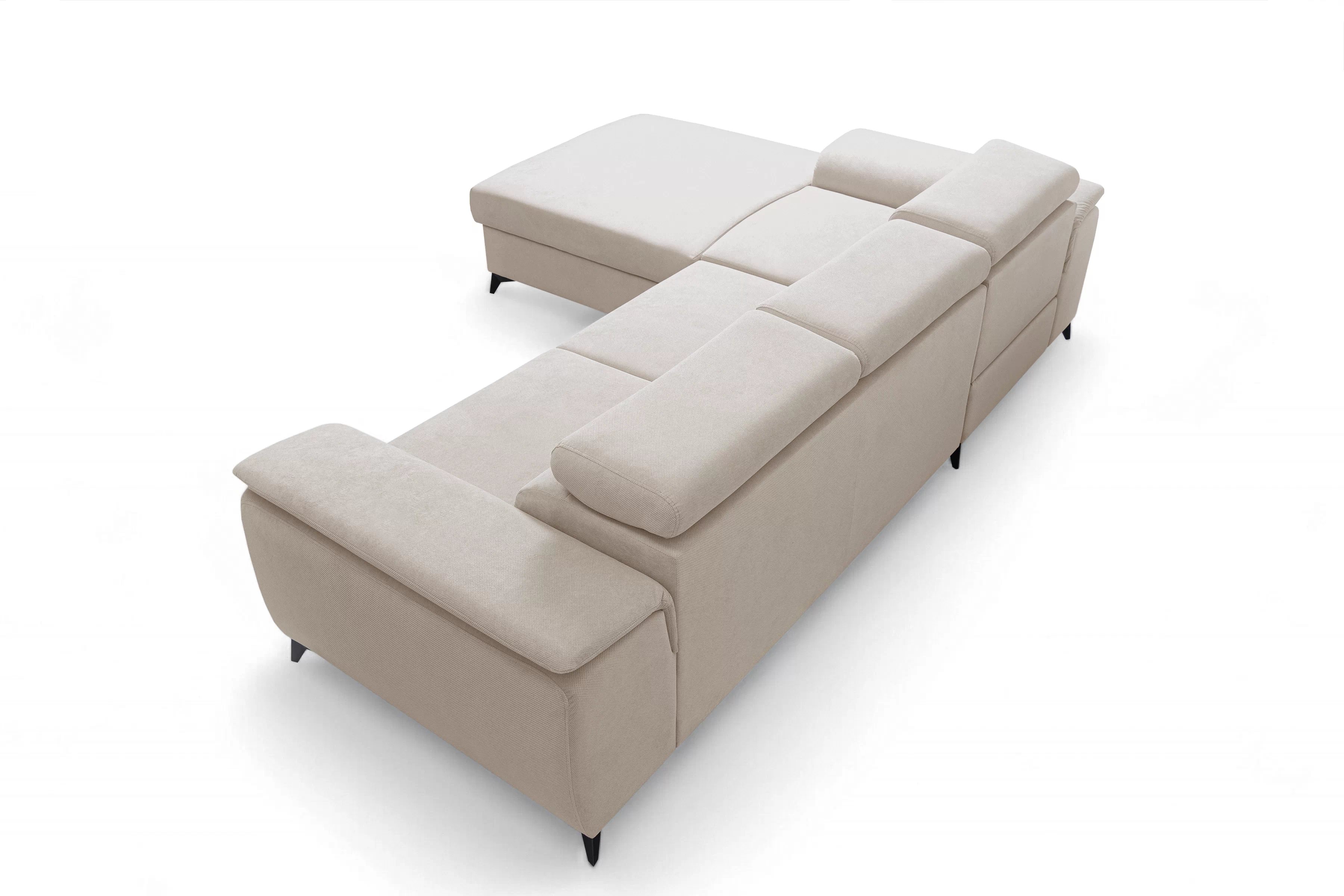 Rozkládací rohová sedací souprava Monrose Mini levá - béžová Pretty 03  Rohová sedací souprava Monrose L II rozkládací levá - béžová plusz Pretty 03 