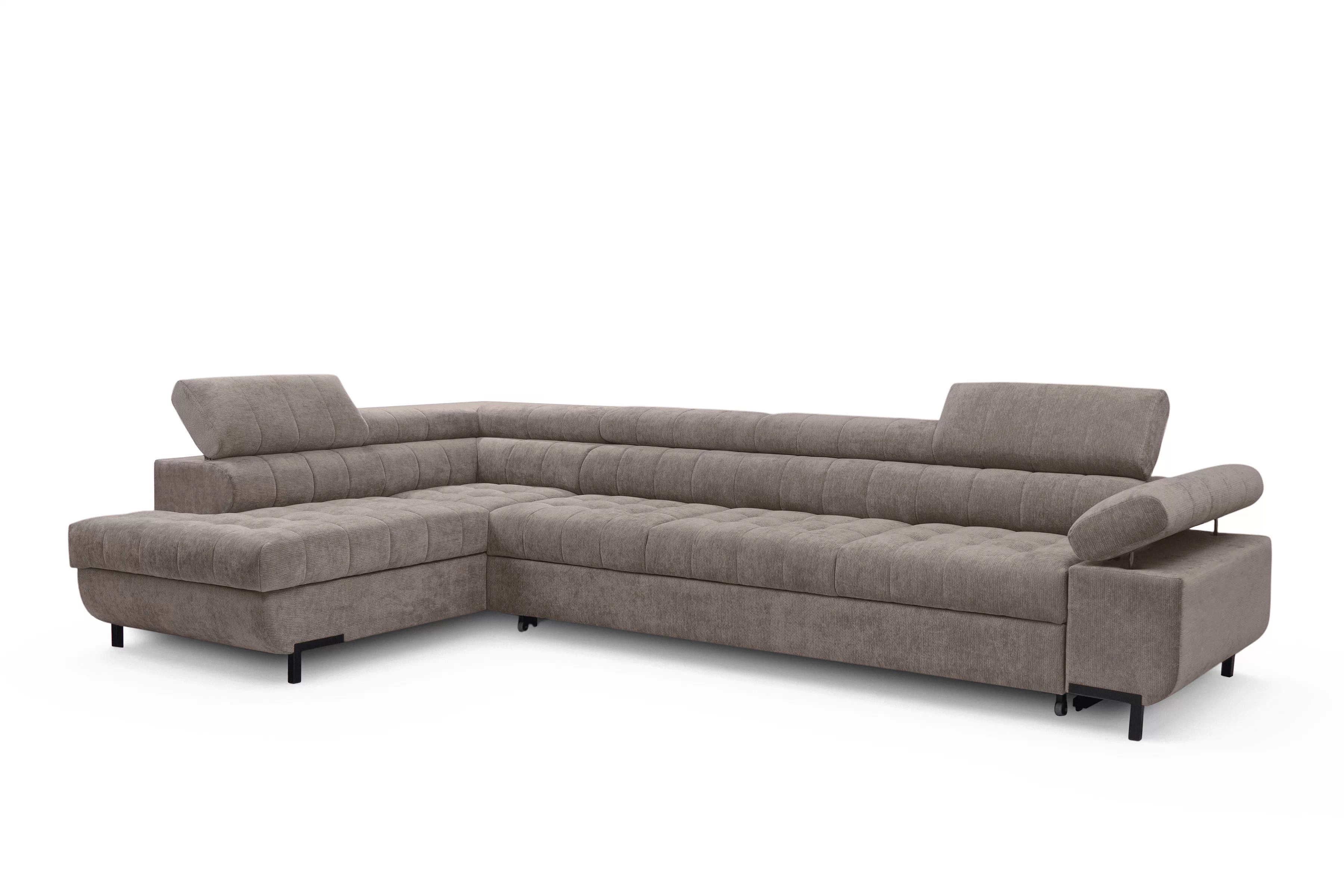 Rohová sedačka Tyrion Maxi s funkciou spania ľavá - hnedý šenil Vibe 21  Rohová sedacia súprava Tyrion Maxi s funkciou spánku Ľavá strana - Hnedý šenil Vibe 21