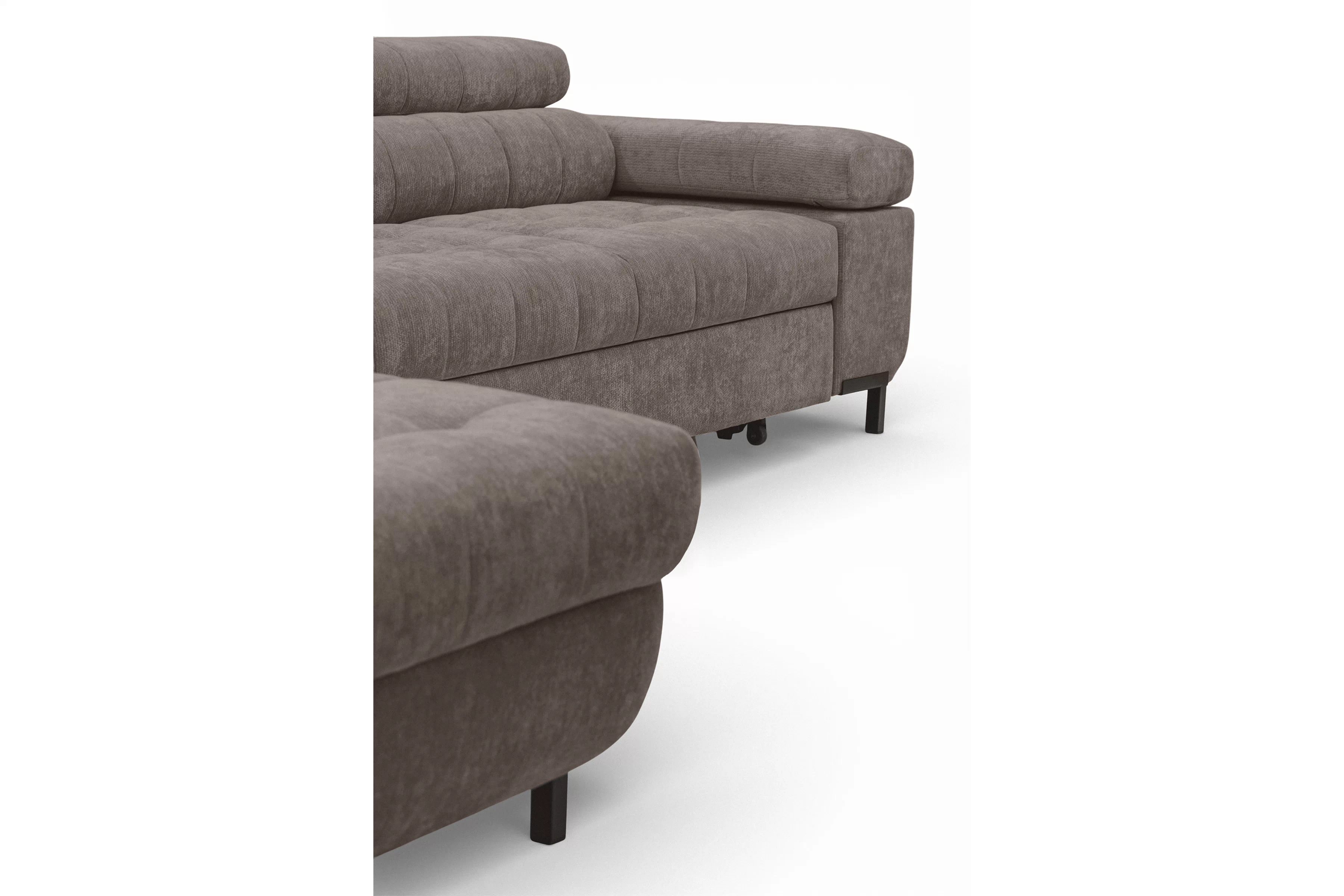 Rohová sedačka Tyrion Maxi s funkciou spania ľavá - hnedý šenil Vibe 21  Rohová sedacia súprava Tyrion Maxi s funkciou spánku Ľavá strana - Hnedý šenil Vibe 21