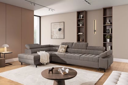 Rohová sedačka Tyrion Maxi s funkciou spania ľavá - hnedý šenil Vibe 21  Rohová sedacia súprava Tyrion Maxi s funkciou spánku Ľavá strana - Hnedý šenil Vibe 21