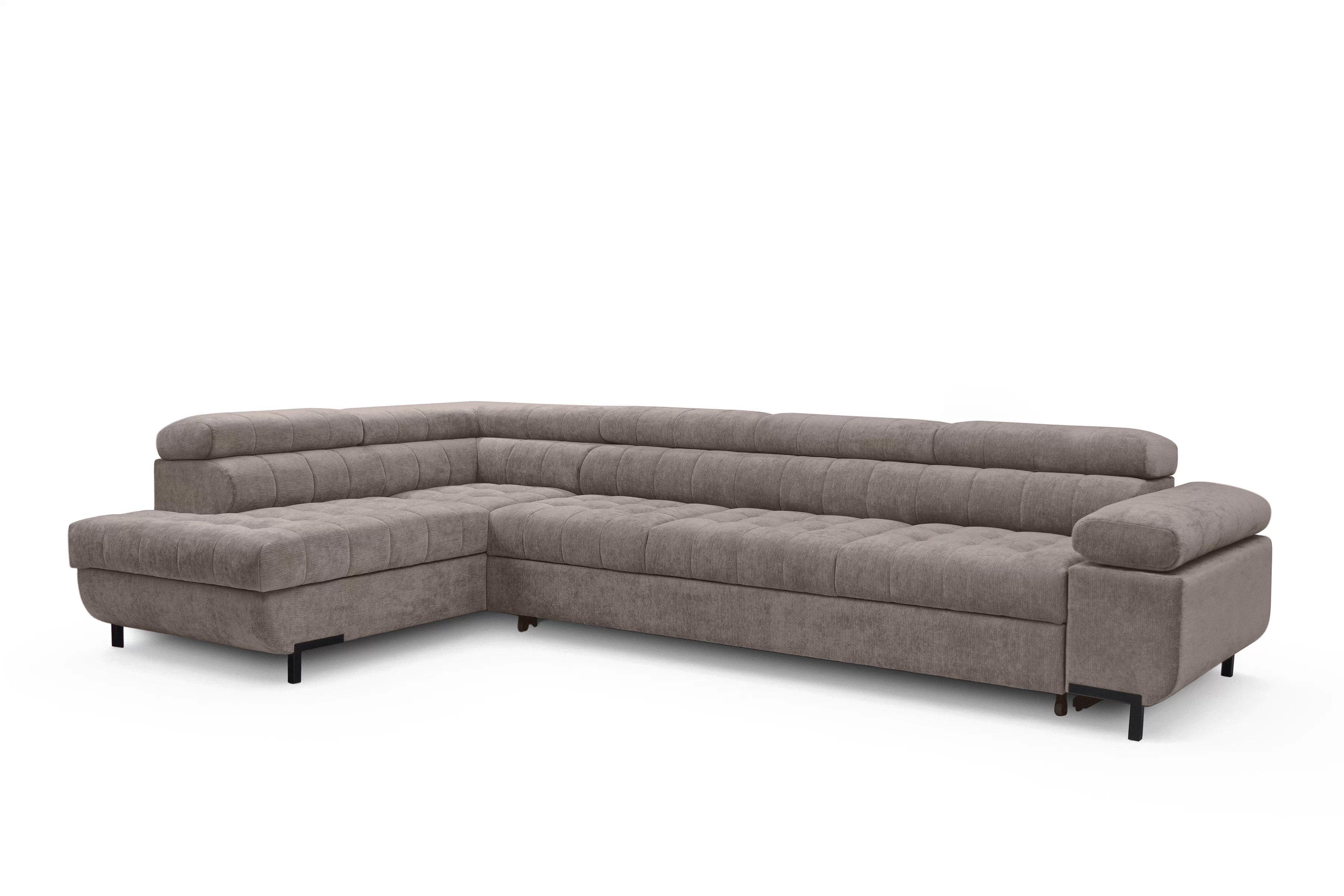 Rohová sedačka Tyrion Maxi s funkciou spania ľavá - hnedý šenil Vibe 21  Rohová sedacia súprava Tyrion Maxi s funkciou spánku Ľavá strana - Hnedý šenil Vibe 21