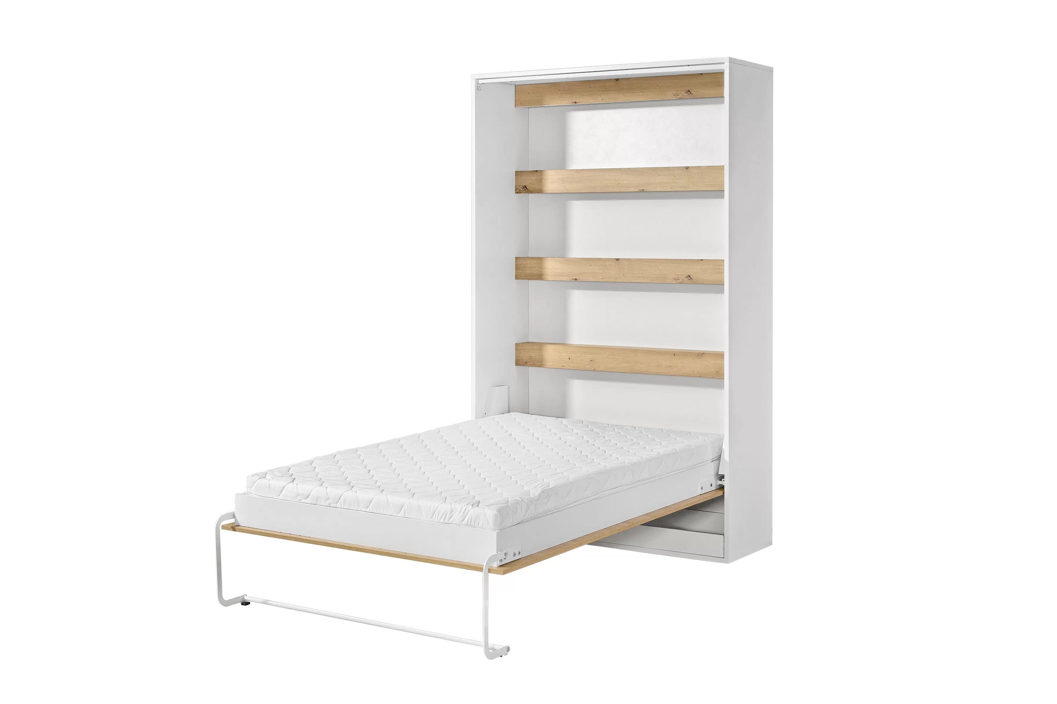 Sklápacia posteľ Lomaro V - 120x200 cm - dub artisan / biela / čierna úchytka  Polkotapczan vertikálny Lomaro 120x200 - Dub artisan / Biely / Úchytka Čierny 