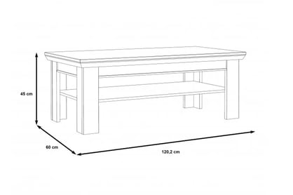 Konferenční stolek Kashmir 120 cm - pinie bílá Konferenční stolek Kashmir - pinia Bílá