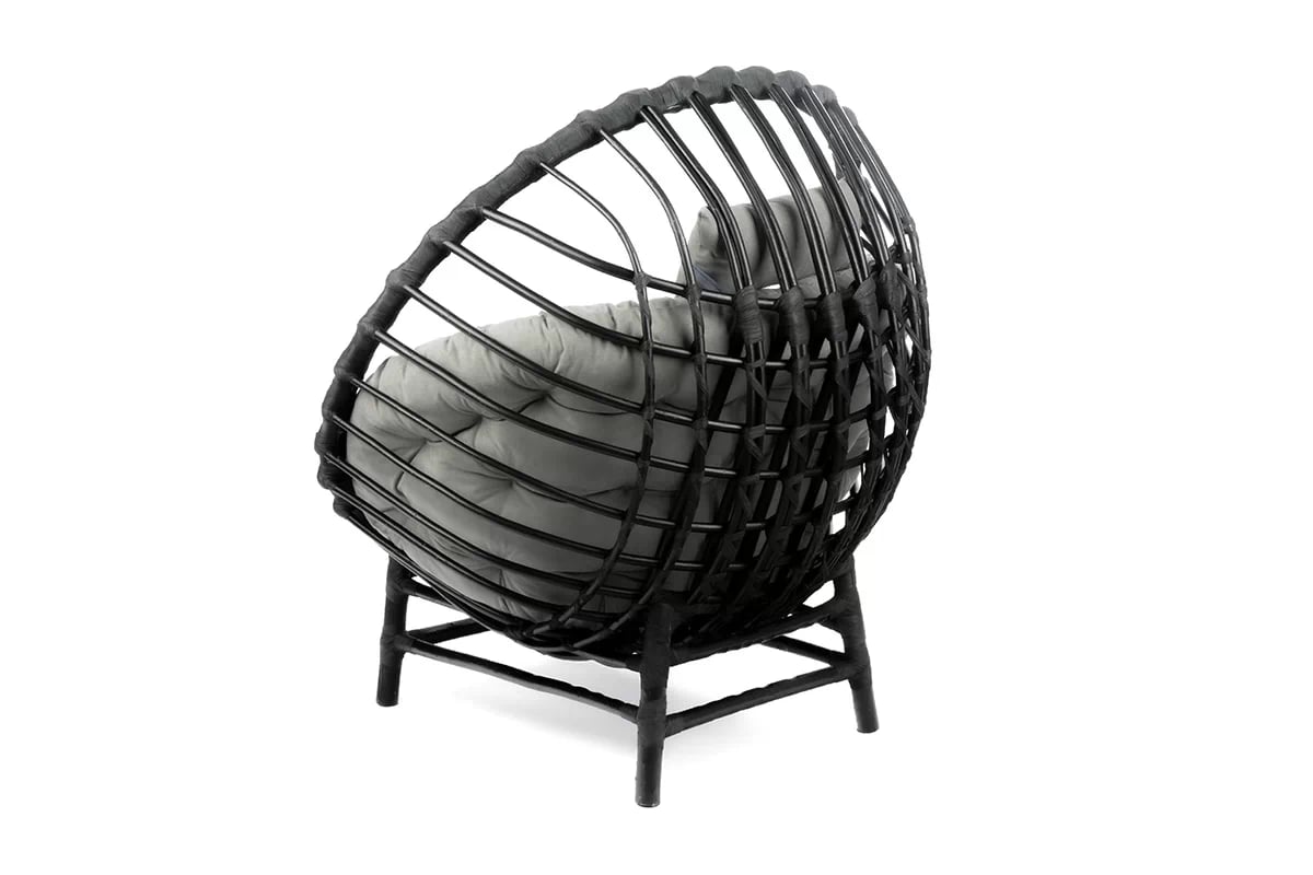 Proutěné křeslo Gardins I - černá Křeslo stojacy wiklinowy kokon Gardins I - Černý - tyl