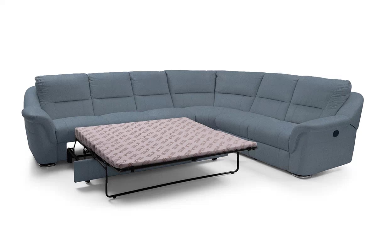 Rohová sedací souprava Malachit s funkcí Relax pravá - grafitová šenil latwoczyszczacy Persempra - Omezená nabídka  Rohová sedací souprava s funkcí spaní i elektricky rozkladanym sedadlem Malachit - Grafitový persempra KR 10578 - Funkce spaní