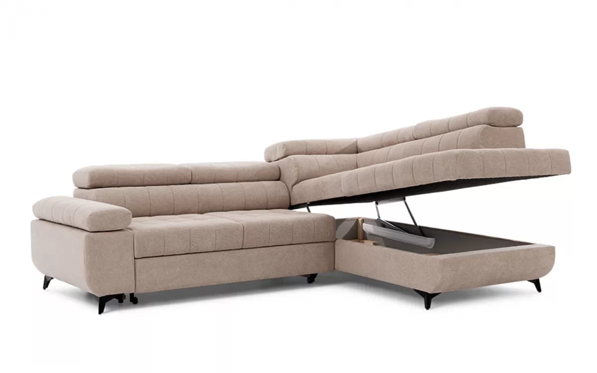 Rozkladacia rohová sedacia súprava Dragonis Rohová sedacia súprava Dragonis s úložným priestorom na posciel 