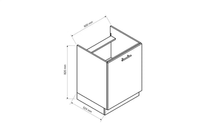 Spodní skříňka Irma D60 PC P/L pod varnou desku Irma D60 PC P/L - Skříňka spodní pod varnou desku