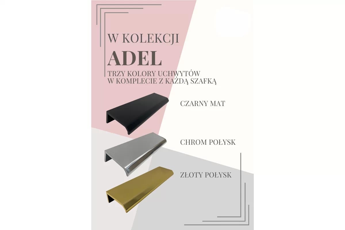 Zostava nábytku do kúpeľne Adel Black II - čierny mat úchyty do Skrinky adel 