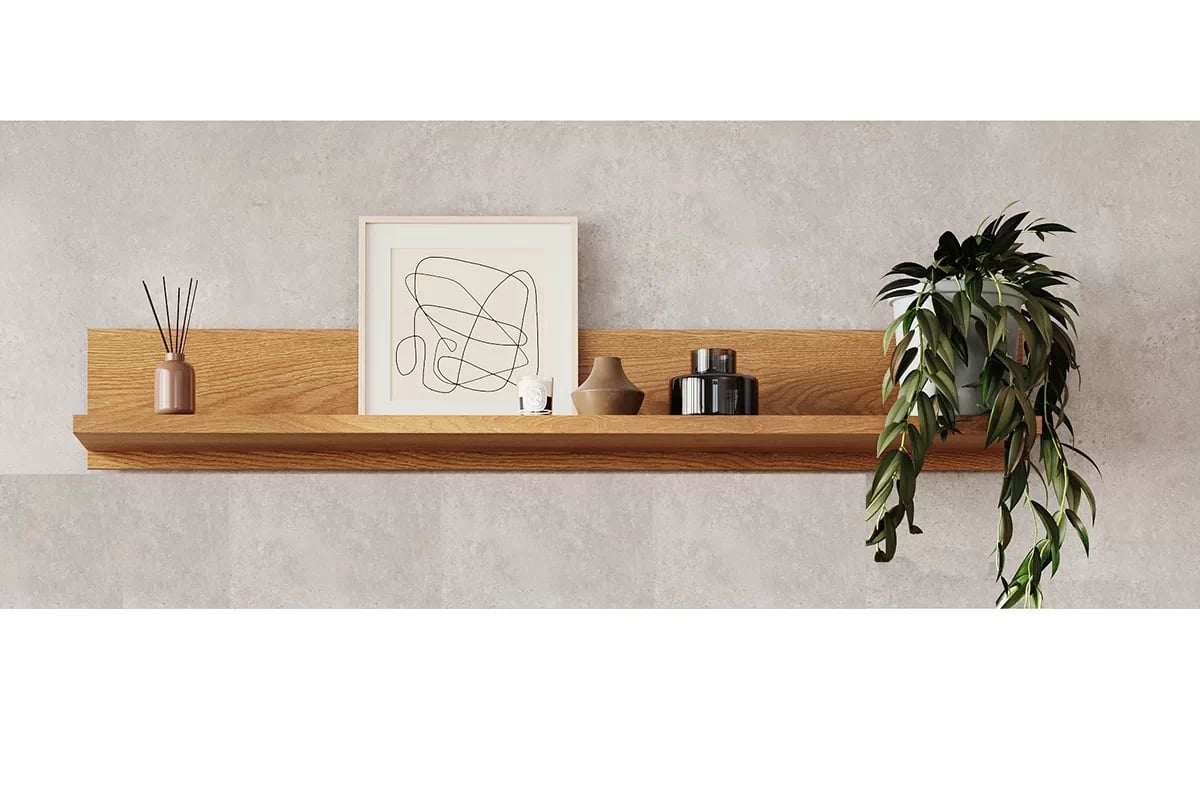 police závěsná Olin 02 147 cm - dub karmel - Oferta Limitowana závěsná Skříň do obývacího pokoje