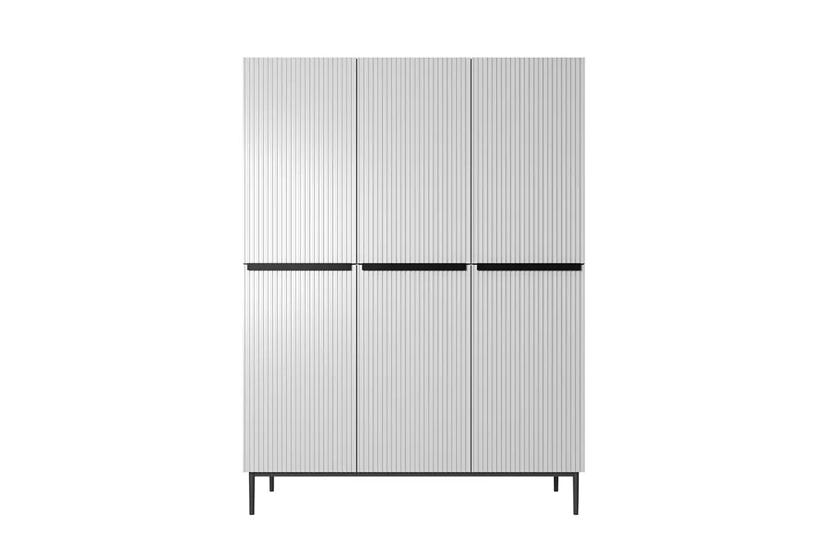 Skriňa Nicole 150 cm s ukrytými zásuvkami - biely mat / čierne nožičky Skriňa na czarych nogach