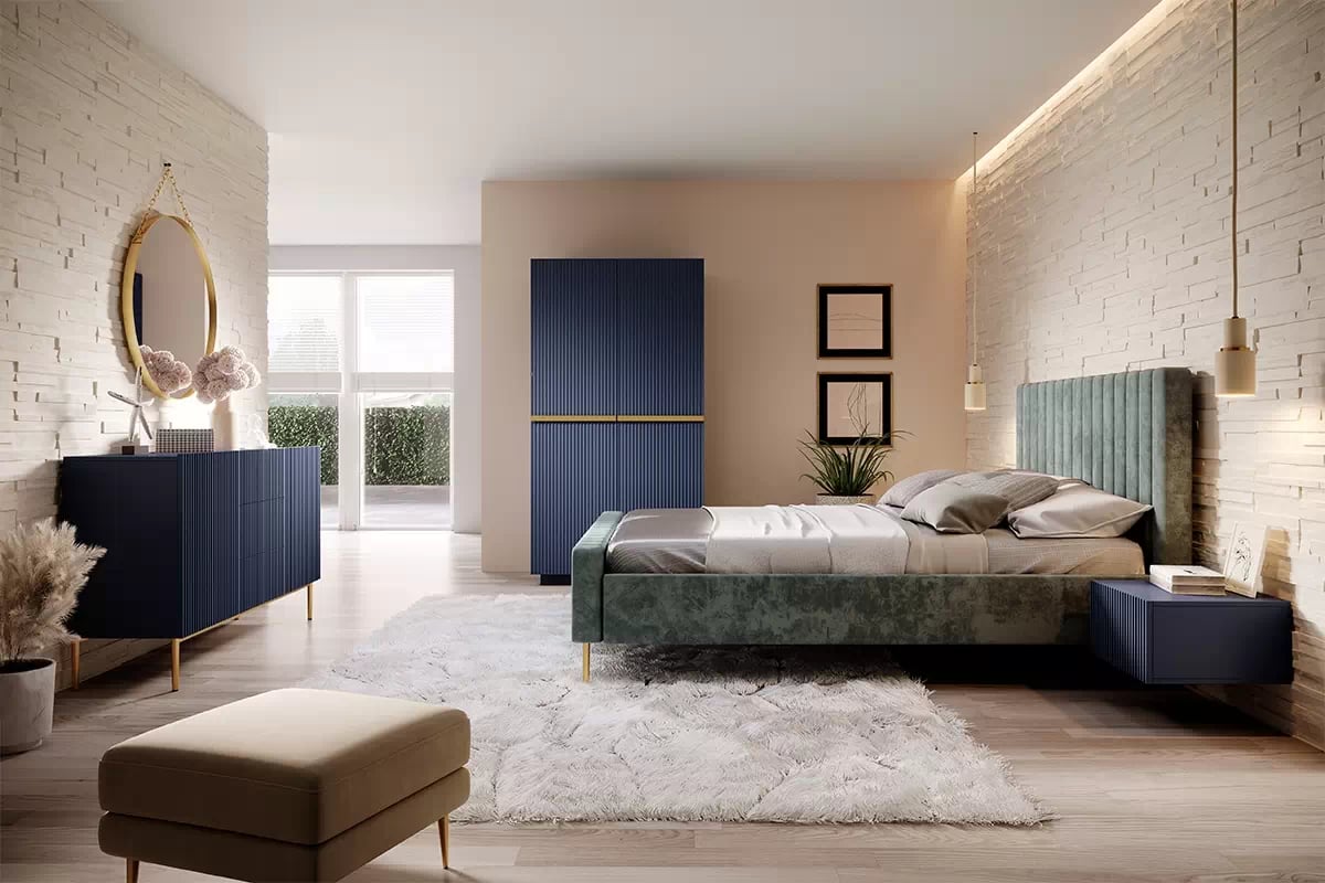 Šatníková skriňa Nicole 100 cm so zásuvkami - granátová / zlaté úchyty - Limitovaná ponuka Skriňa so zásuvkami