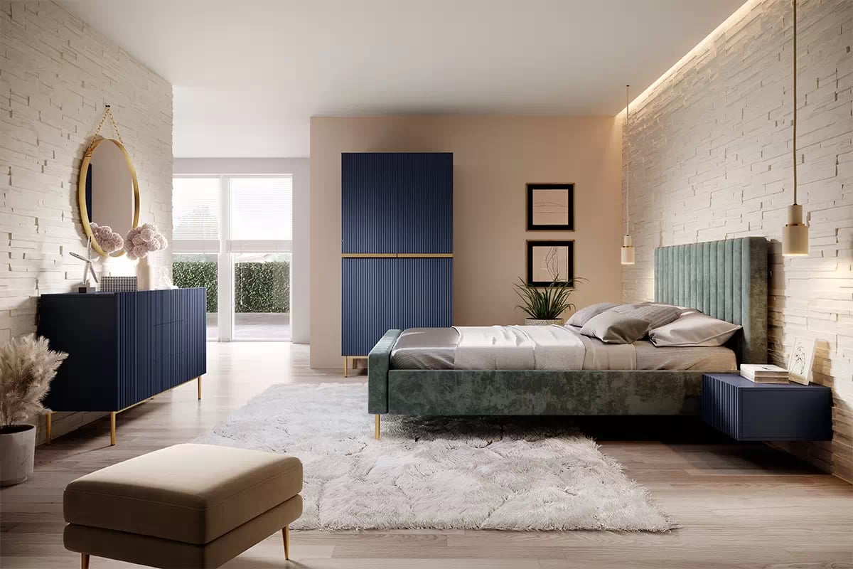 Šatníková skriňa Nicole 100 cm so zásuvkami - granátová / zlaté nožičky - Limitovaná ponuka Skrinka Granátová