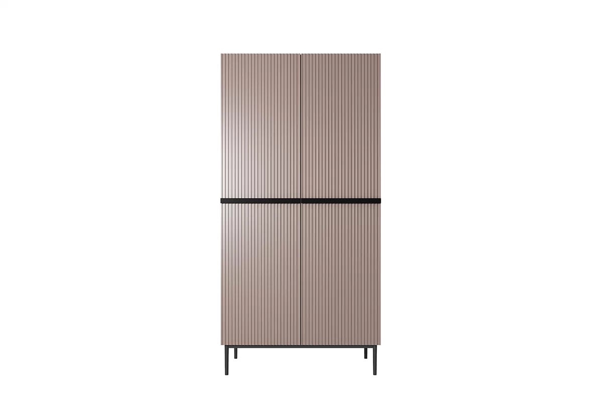 skříň Nicole 100 cm se zásuvkami - antický Růžová / černá nozki - Omezená nabídka Skříň Nicole 100 cm s úložným prostorem - antický růžový MDF  / černé nožky