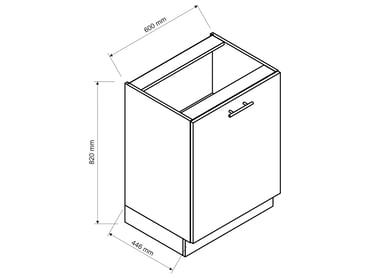 Spodní kuchyňská skříňka pod varnou desku Vita D60 PC P/L Skříňka Vita Rozměry 