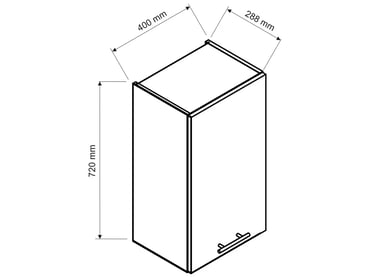 Závěsná jednodveřová kuchyňská skříňka Vita W45 P/L Skříňka závěsná Rozměry 