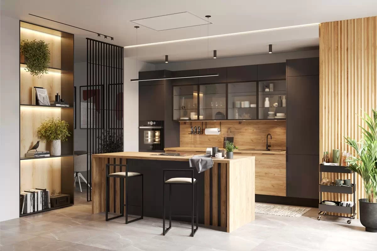 Spodní kuchyňská skříňka KAMMONO M4 DP45 pro vestavnou troubu moderní Nábytek do kuchyně