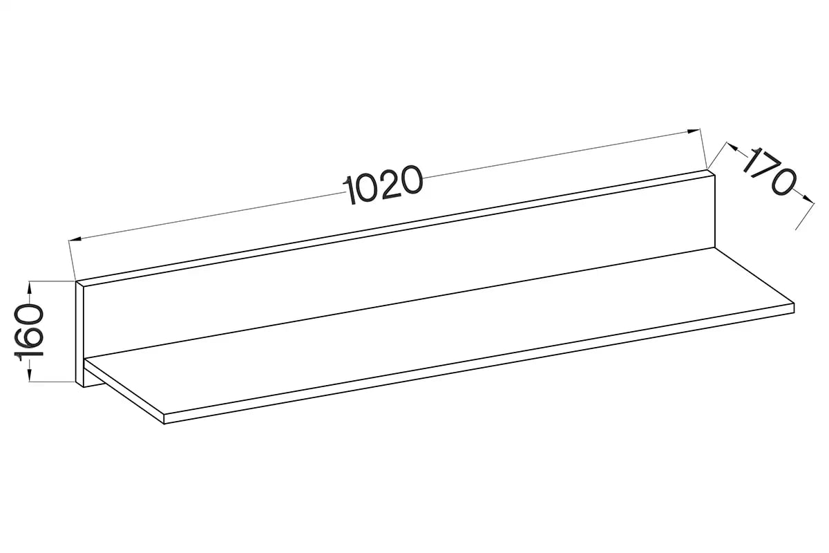 Obývacia stena Kaja s lamelami - biela / matera Obývacia stena Kaja z lamelami - Biely / matera - Polica