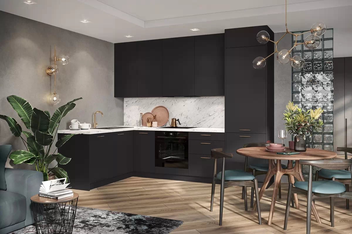 Sokl Kammono H=15 cm – M4 supermat Kuchyně Kammono M4 aranzacja - Barevný odstín Pearl black