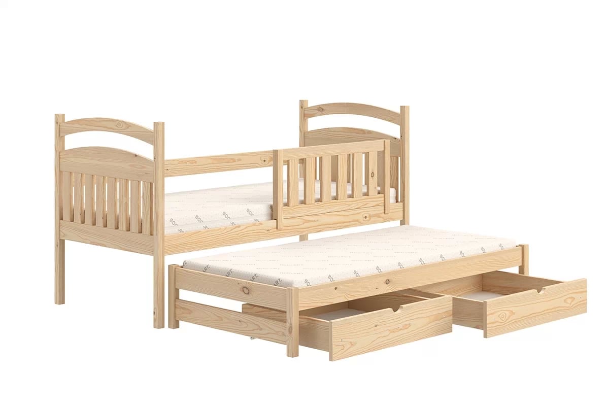 Detská posteľ s prístelkou Amely - Farba Borovica, rozmer 80x160 sosnowe posteľ prízemná
