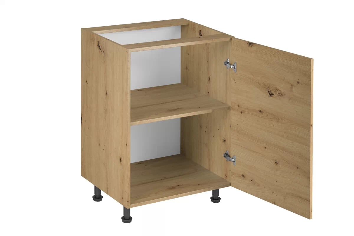 Skrinka Kuchynská dolná Langen D60 jednodverová - Dub artisan Langen D60 P/L - vnútro Skrinky dolnej jednodrzwiowej - Dub Artisan