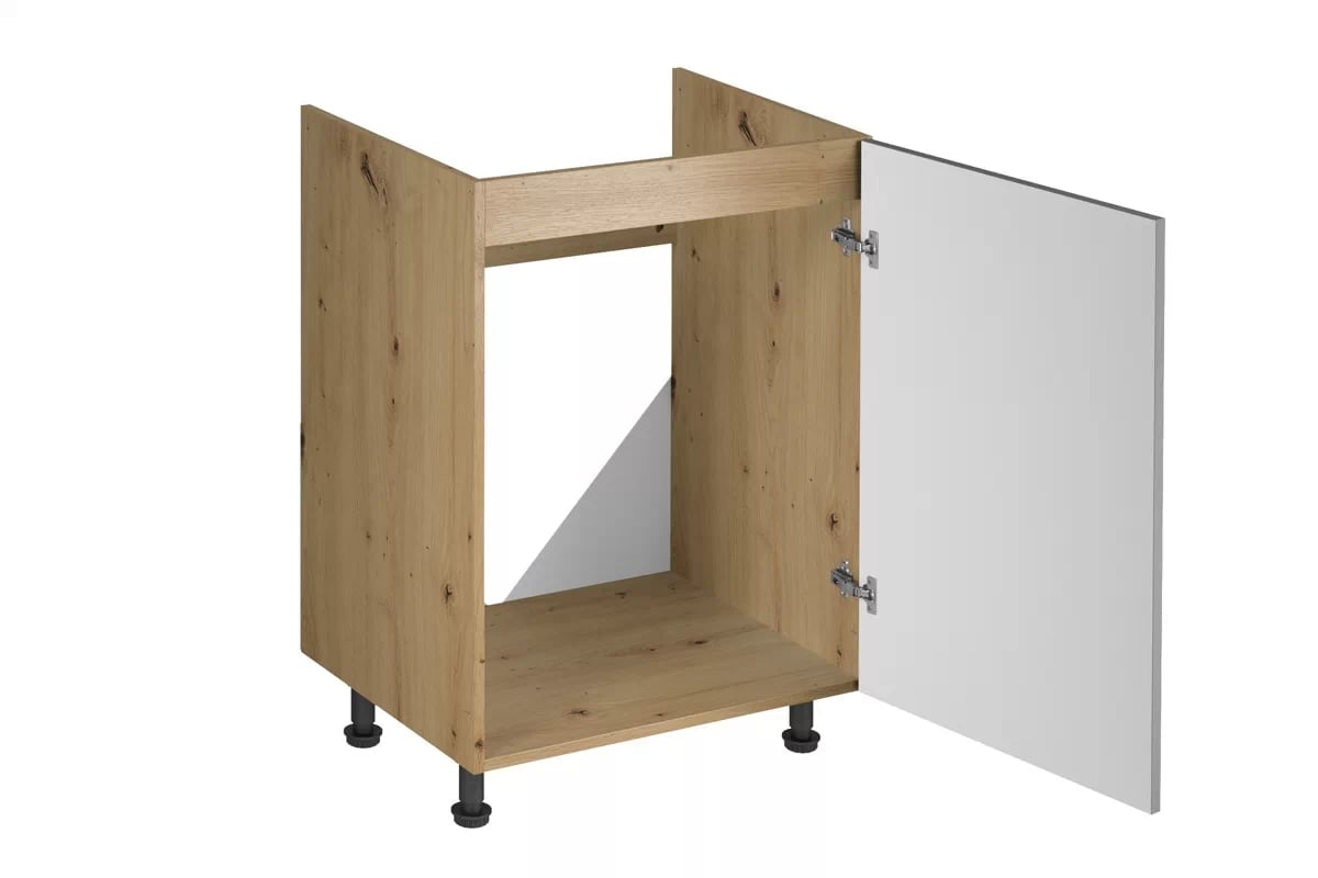 skříňka kuchyňská spodní Langen D60Z jednodveřová pod zlewozmywak - beige Langen D60Z P/L - wnetrze Skříňky dolnej pod zlewozmywak - Barevný odstín Grey Mat