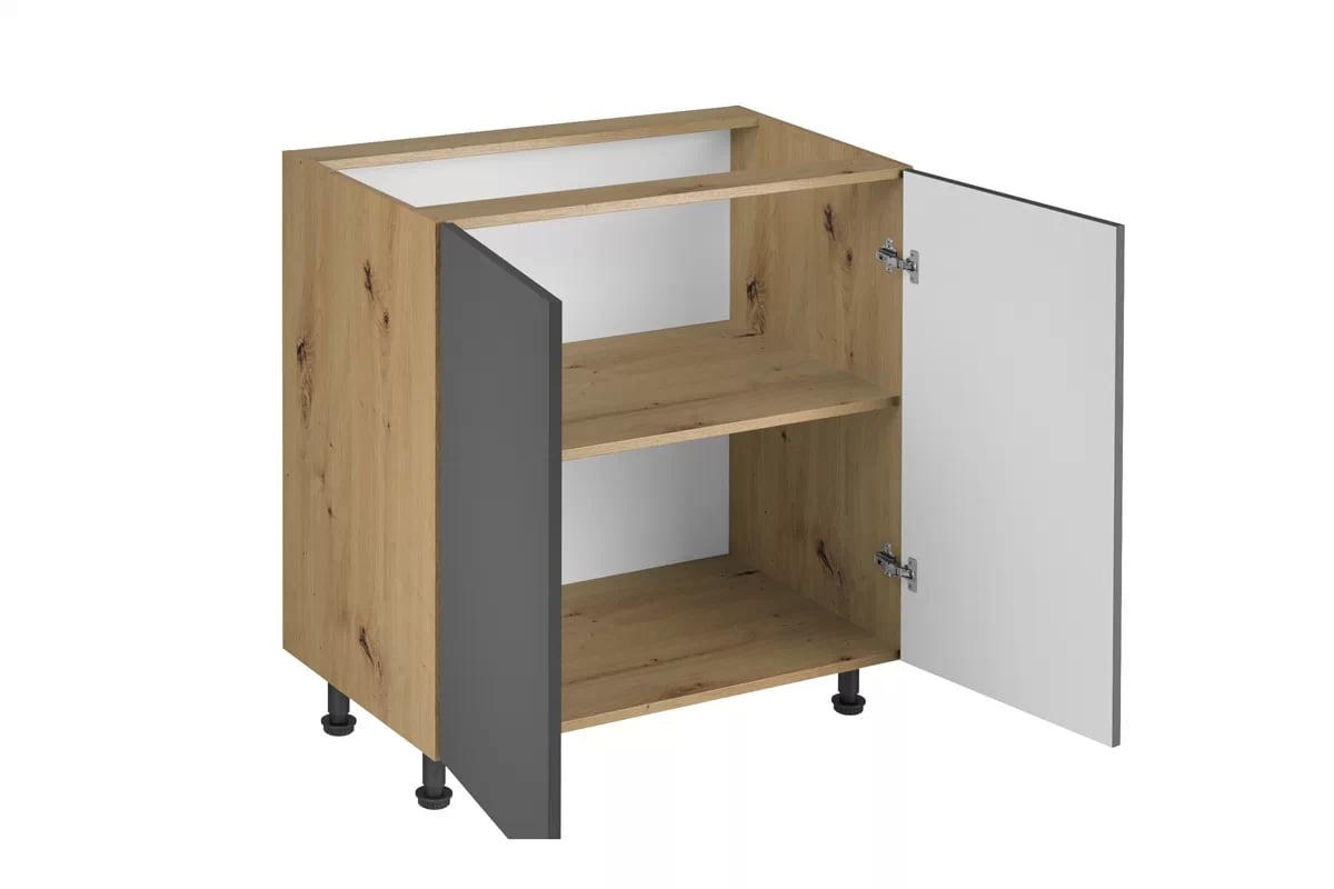 skříňka kuchyňská spodní Langen D80 dvoudveřová - grey Langen D80 - wnetrze Skříňky dolnej dwudrzwiowej - Grey Mat