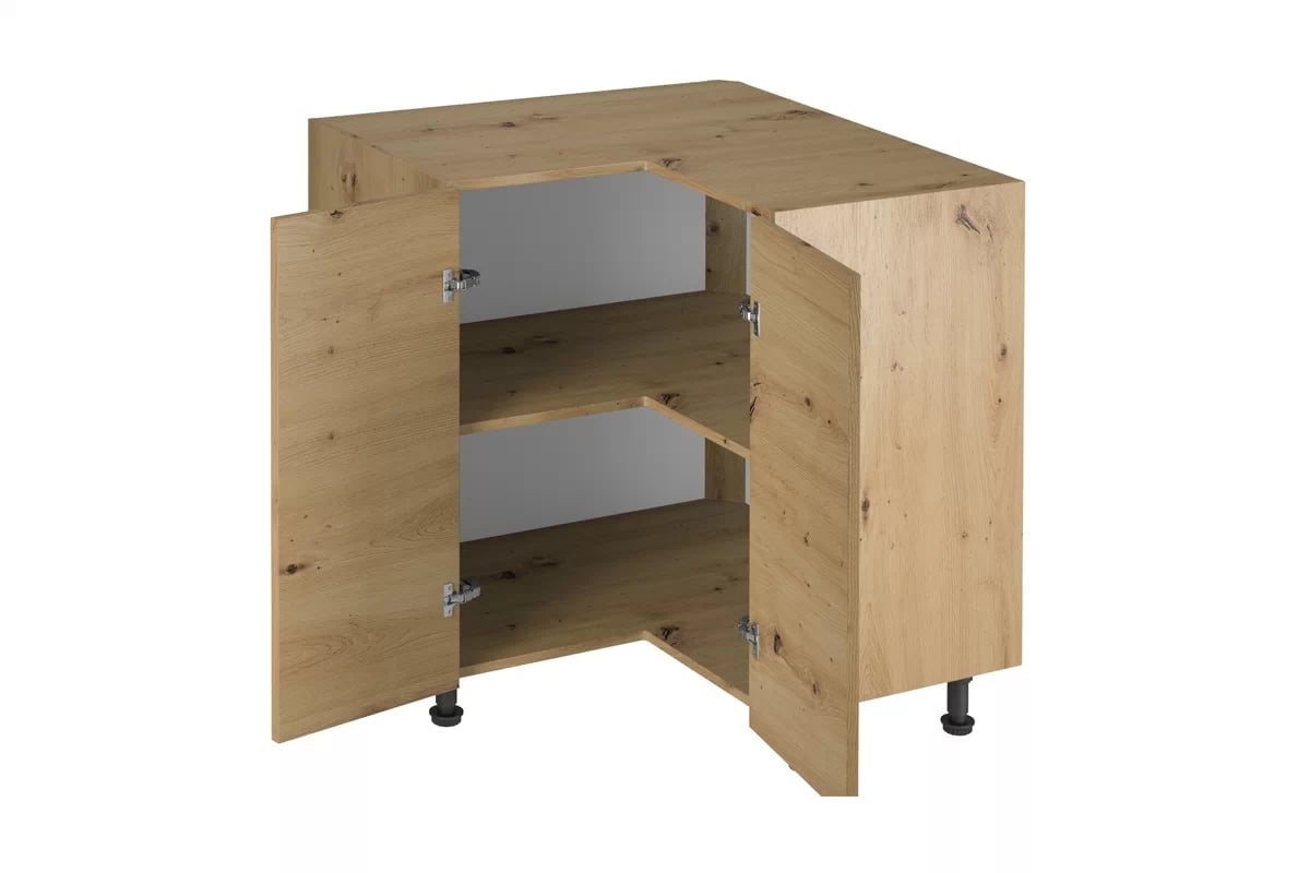 Skrinka Kuchynská dolná Langen D90N dvojdverová rohová - Dub artisan Langen D90N - vnútro Skrinky dolnej naroznej - Farebné prevedenie Dub Artisan