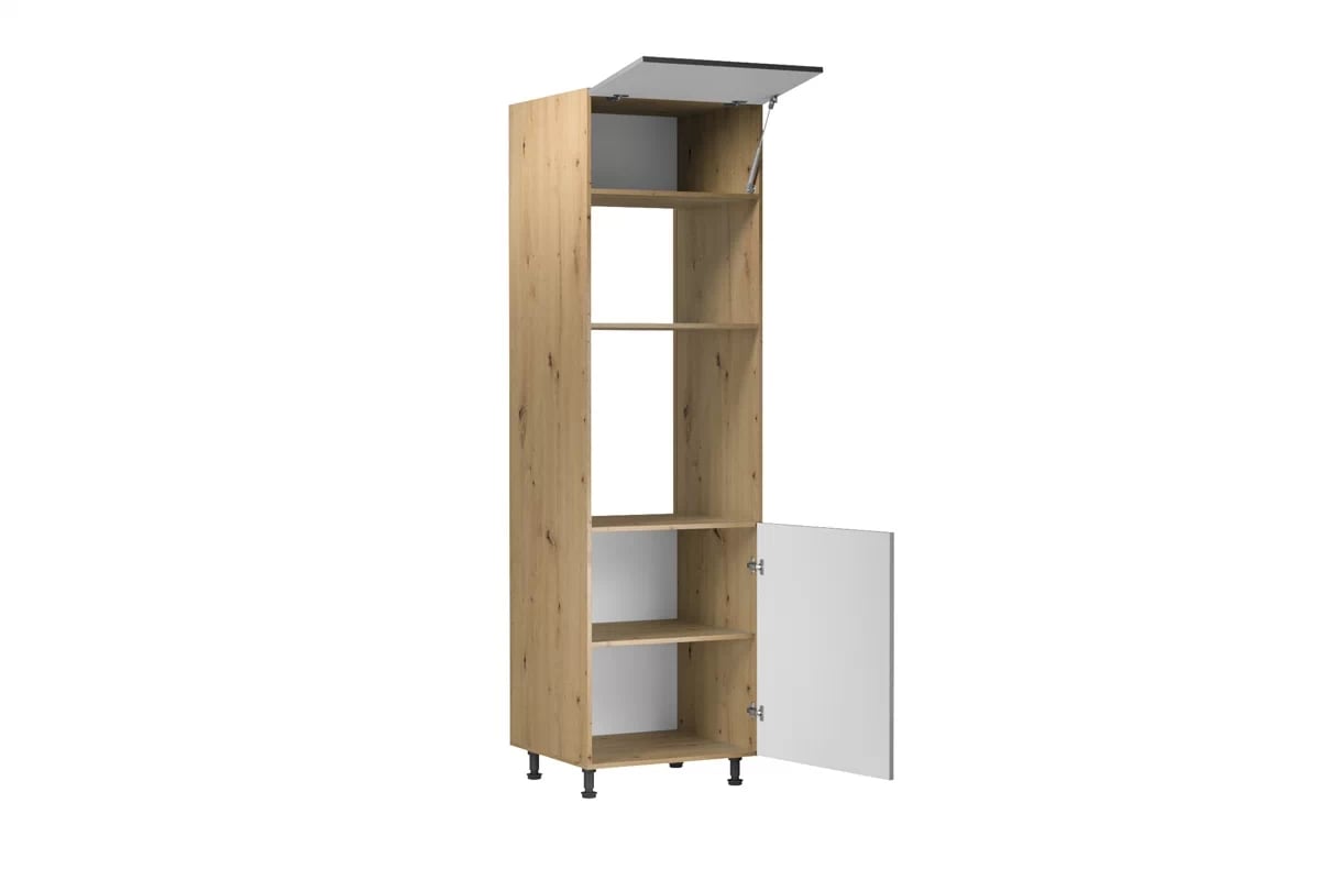 regál Kuchynský  Langen D60PM pre vstavanu ruru i mikrofalowki - grey Langen D60PM - vnútro Skrinky do riadu piekranika a mikrovlnnú rúru - Beige Mat