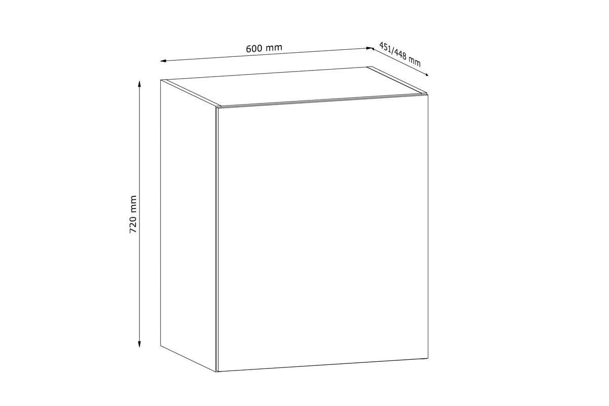 skříňka kuchyňská závěsná Langen G60G gleboka jednodveřová - beige Langen G60G - Skříňka závěsná gleboka jednodveřová - Rozměry 