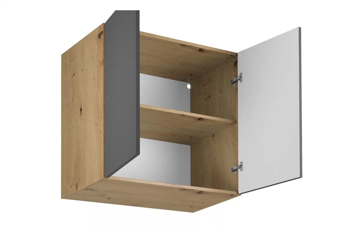 Skrinka Kuchynská závesná Langen G80G gleboka dvojdverová - grey Langen G80G - vnútro Skrinky wiszacej glebokiej dvojdverovej - Farebné prevedenie Grey Mat