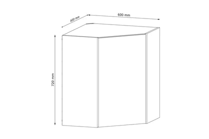 Horná kuchynská skrinka Langen G60N rohová - dub artisan Langen G60N - Skrinka závesná rohová - Rozmery 